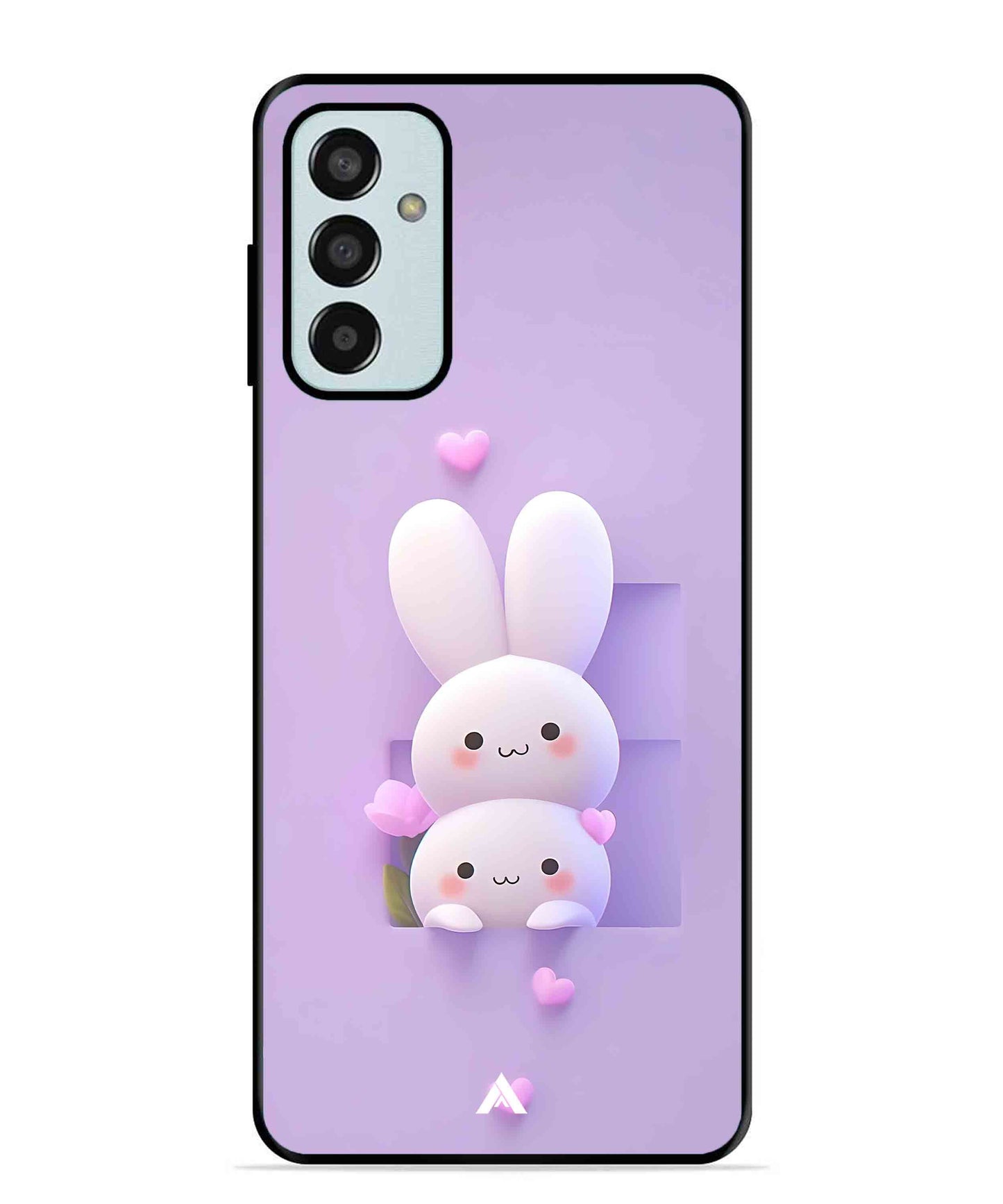 Purple Bunnies Metal Back Cover Phone Case for Samsung Galaxy M13 4G