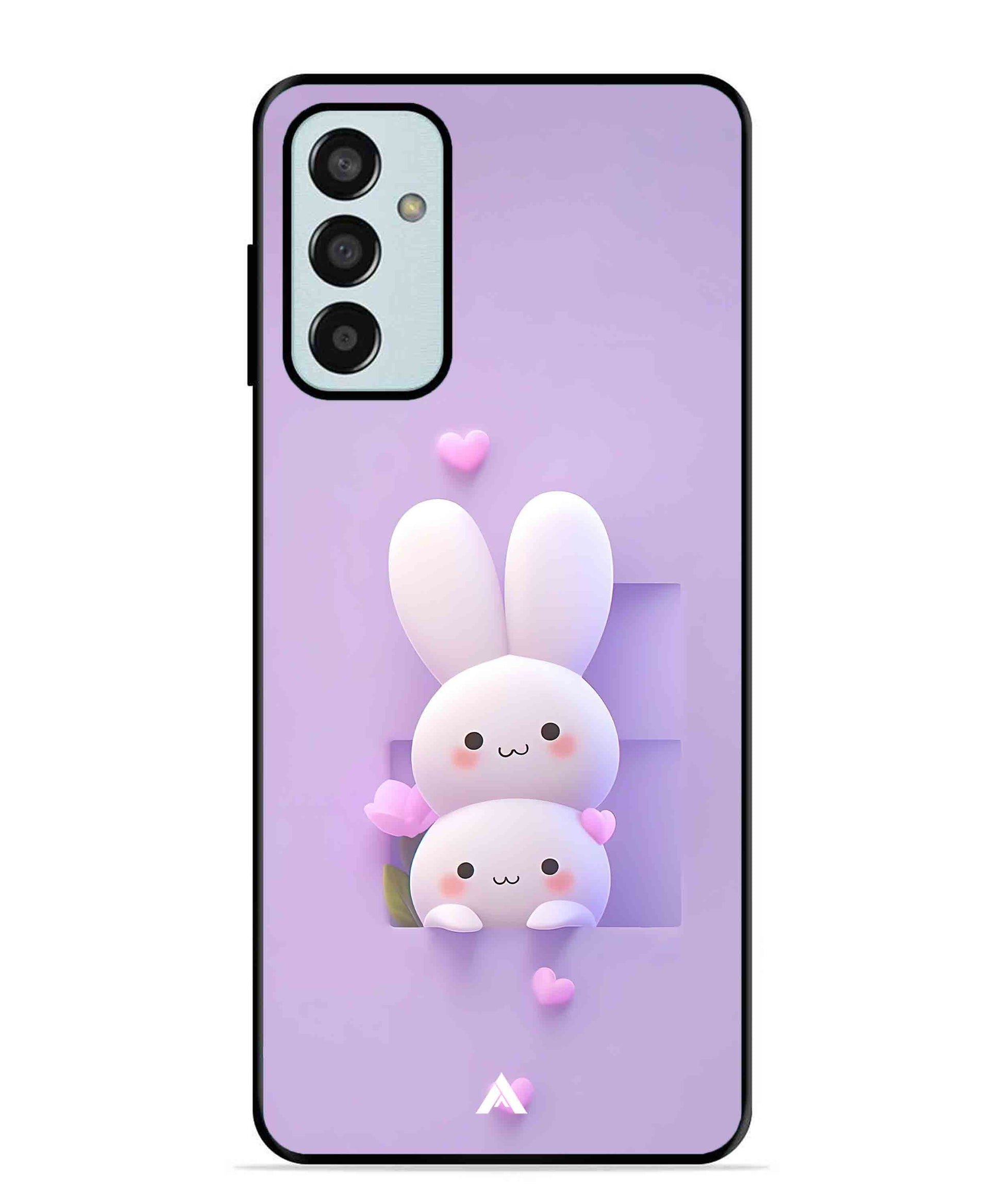 Purple Bunnies Metal Back Cover Phone Case for Samsung Galaxy M13 4G