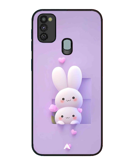 Purple Bunnies Metal Back Cover Phone Case for Samsung Galaxy M30s