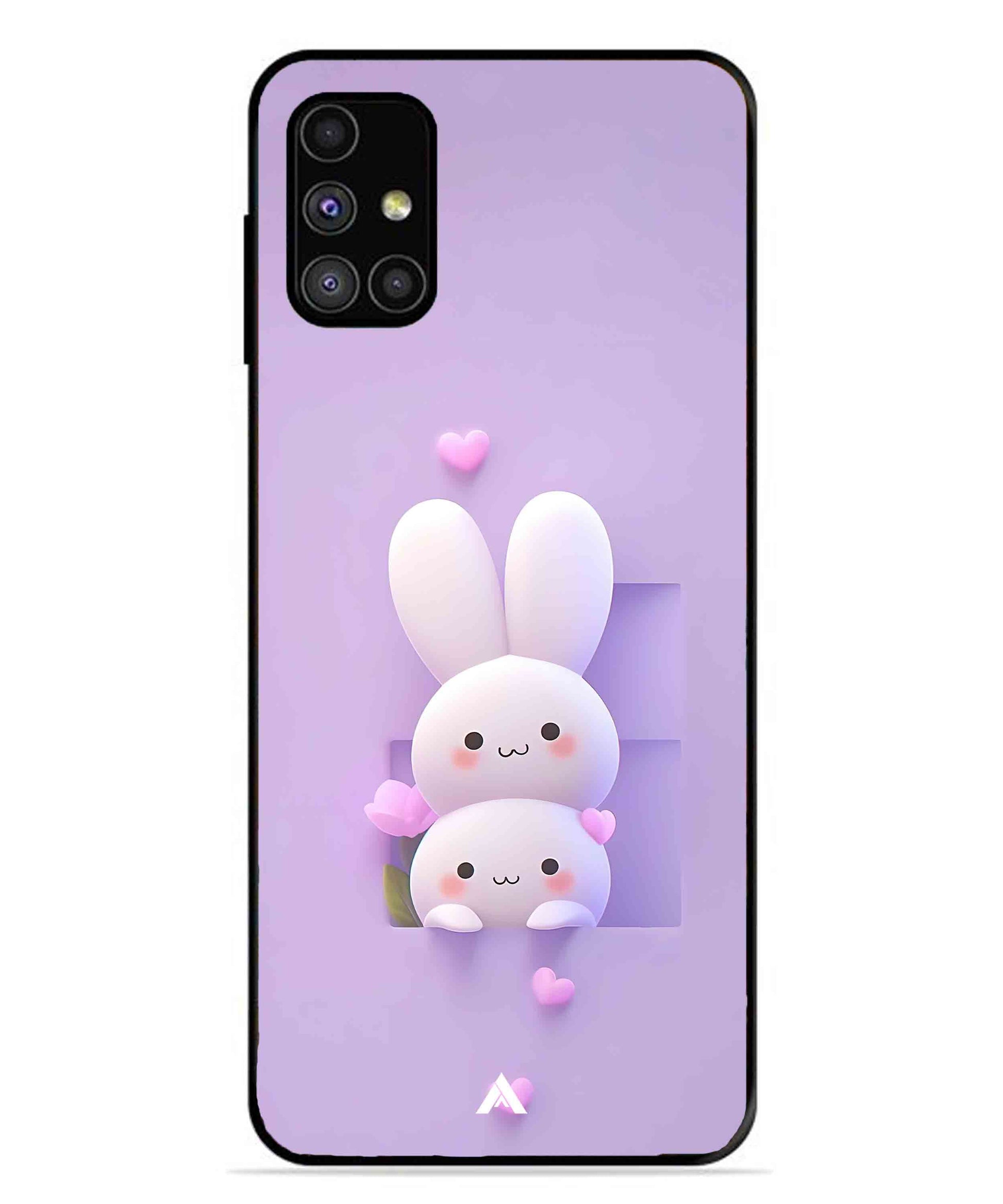 Purple Bunnies Metal Back Cover Phone Case for Samsung Galaxy M31s