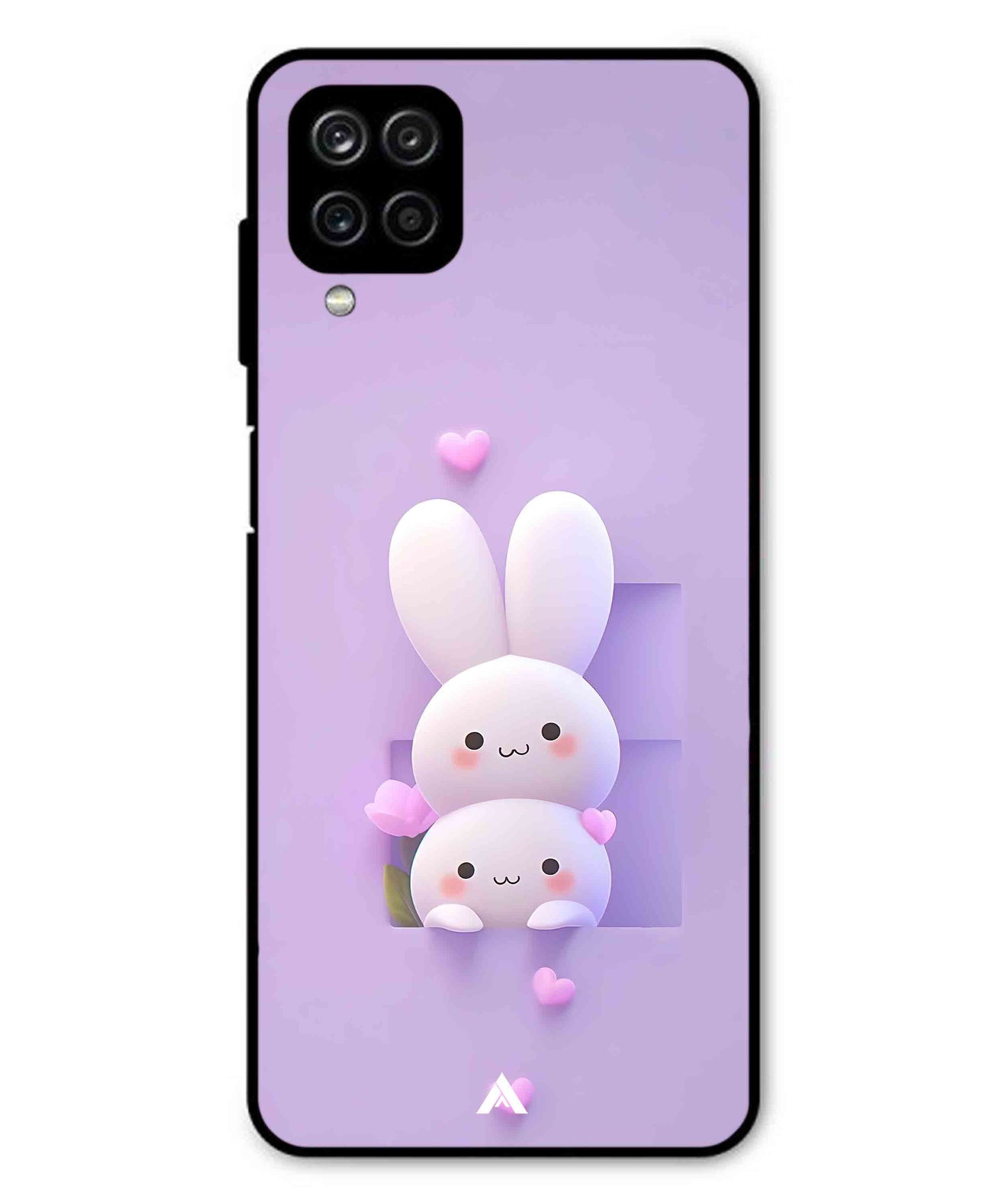 Purple Bunnies Metal Back Cover Phone Case for Samsung Galaxy M32 4G