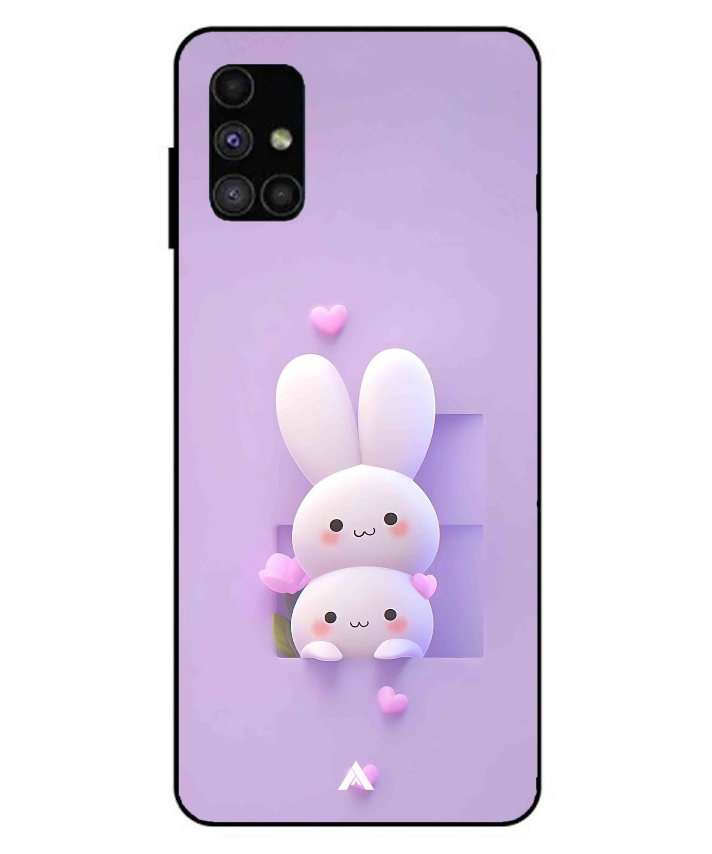 Purple Bunnies Metal Back Cover Phone Case for Samsung Galaxy M51