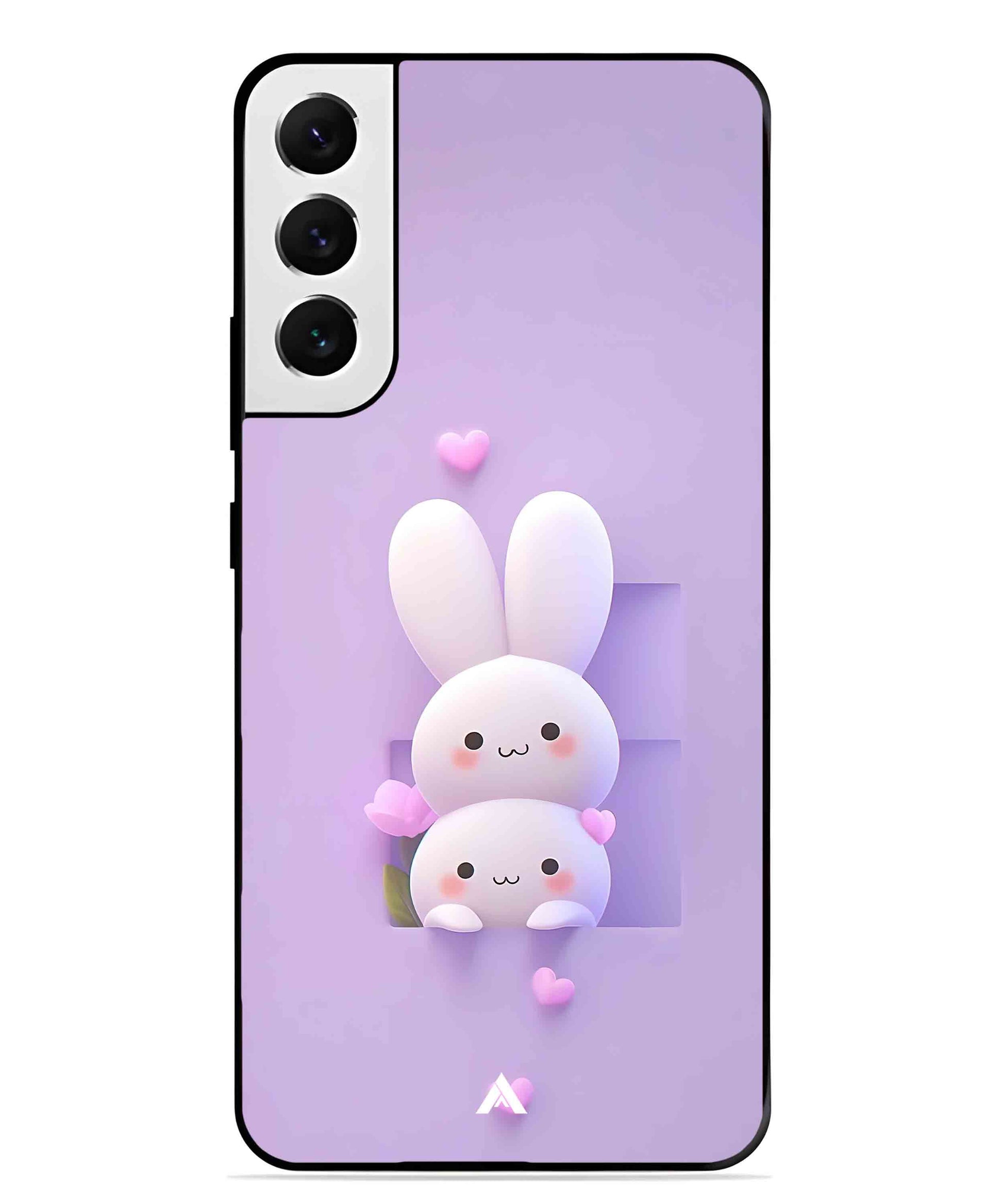 Purple Bunnies Metal Back Cover Phone Case for Samsung Galaxy S22
