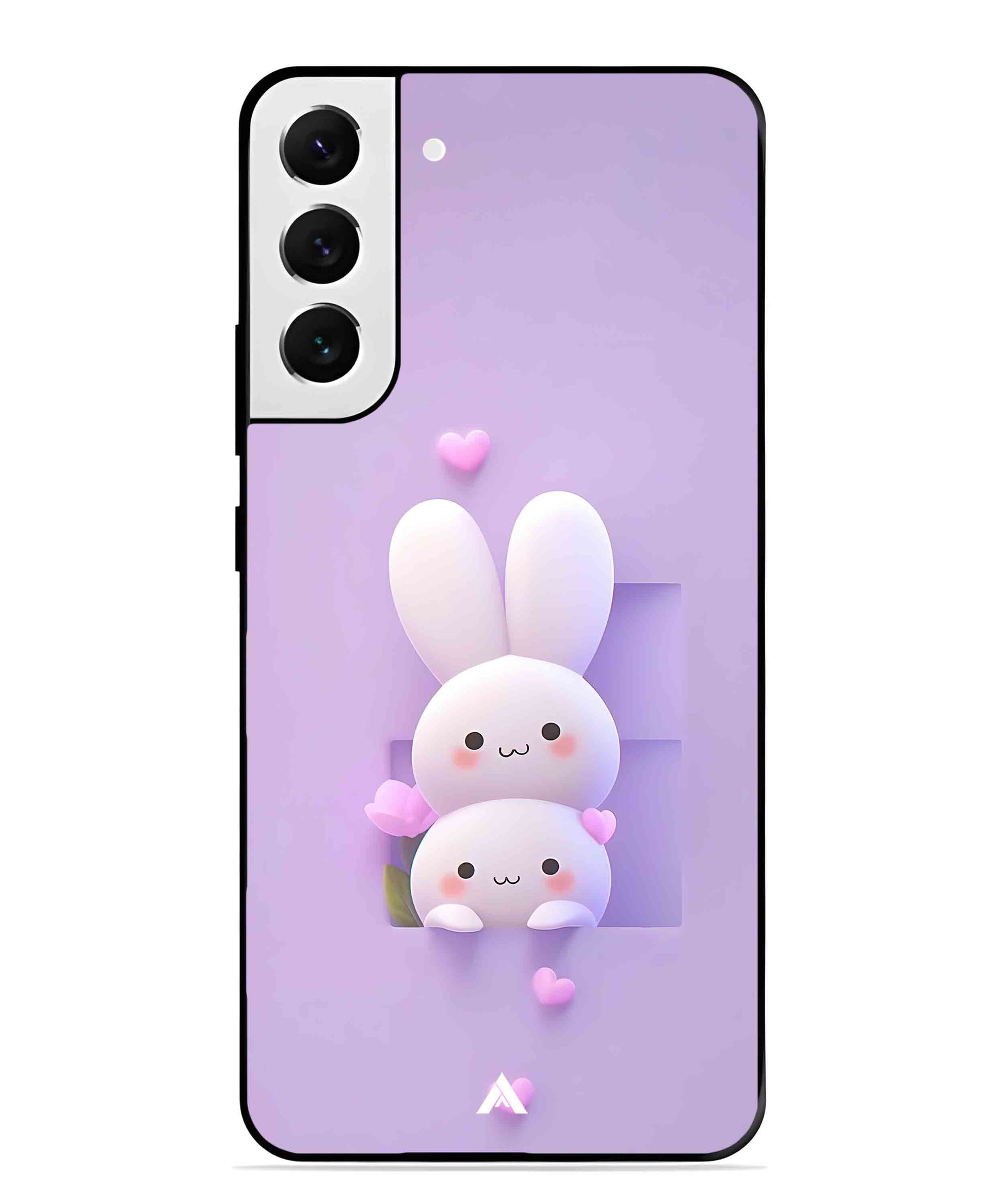Purple Bunnies Metal Back Cover Phone Case for Samsung Galaxy S22 Plus