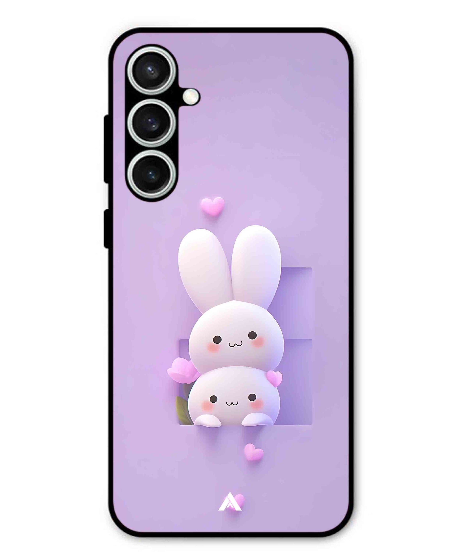 Purple Bunnies Metal Back Cover Phone Case for Samsung Galaxy S23 Fe