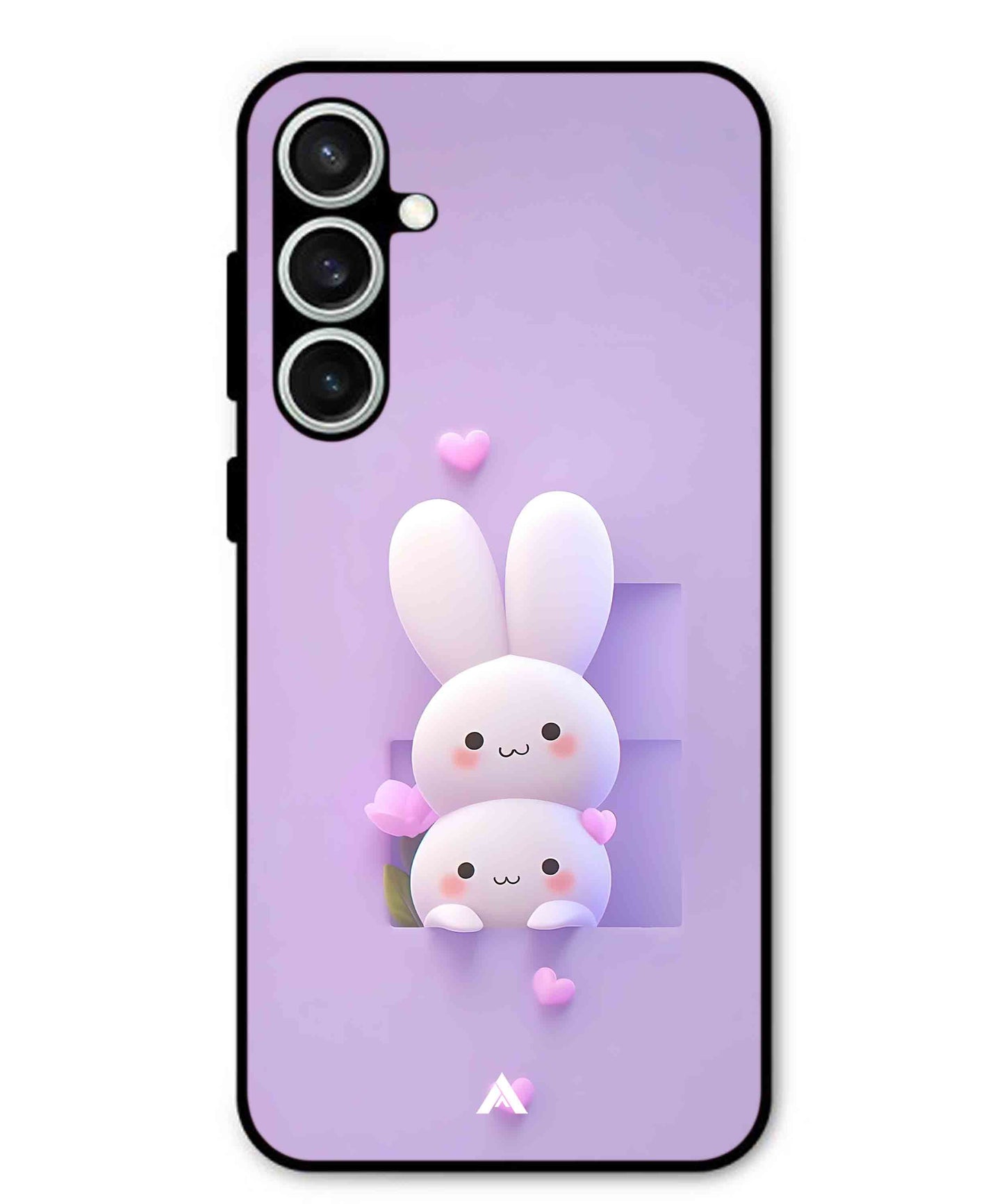 Purple Bunnies Metal Back Cover Phone Case for Samsung Galaxy S24 Fe