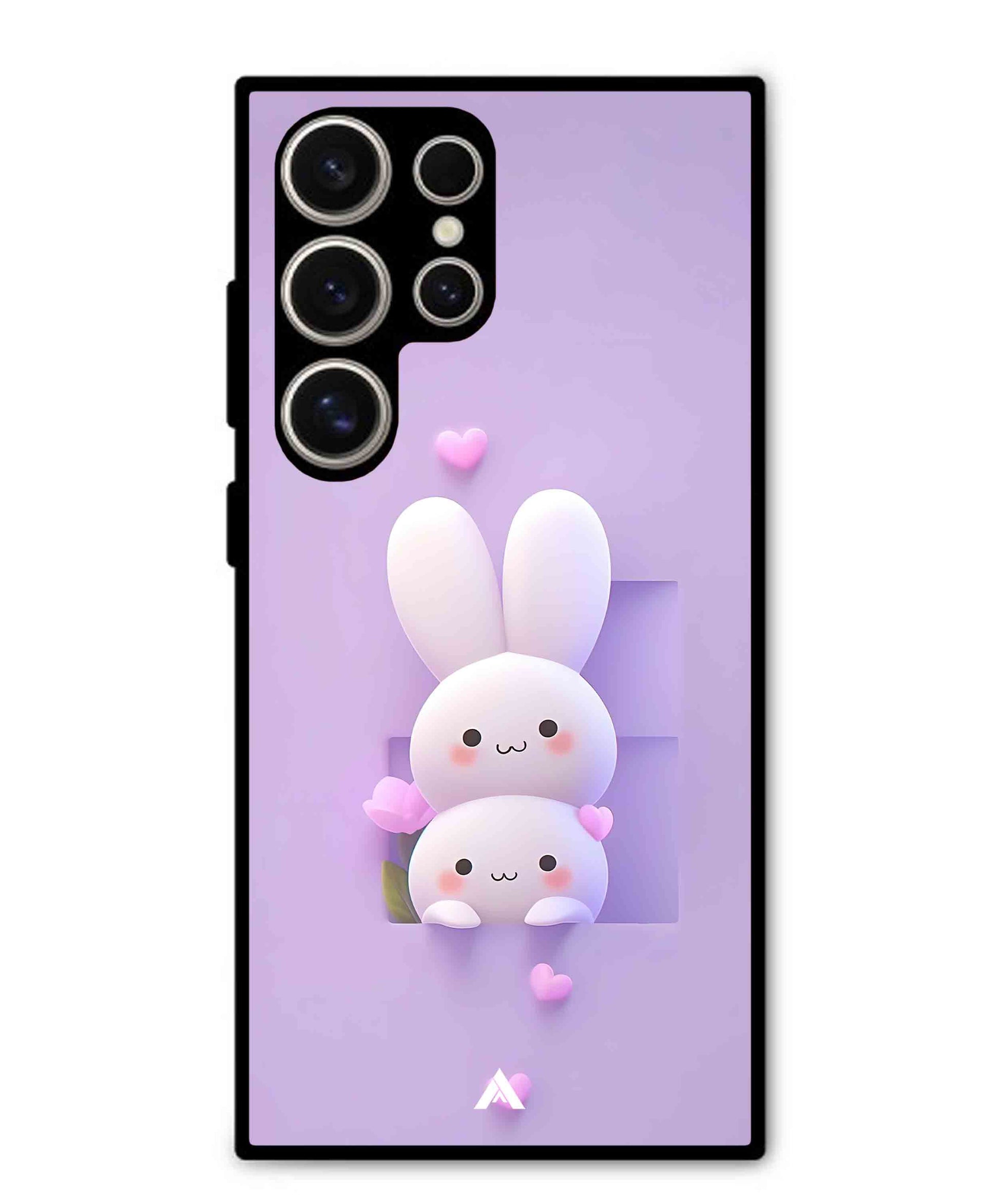 Purple Bunnies Metal Back Cover Phone Case for Samsung Galaxy S24 Ultra