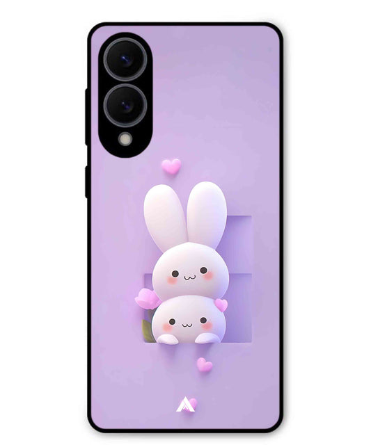 Purple Bunnies Metal Back Cover Phone Case for Samsung Galaxy S25 Edge
