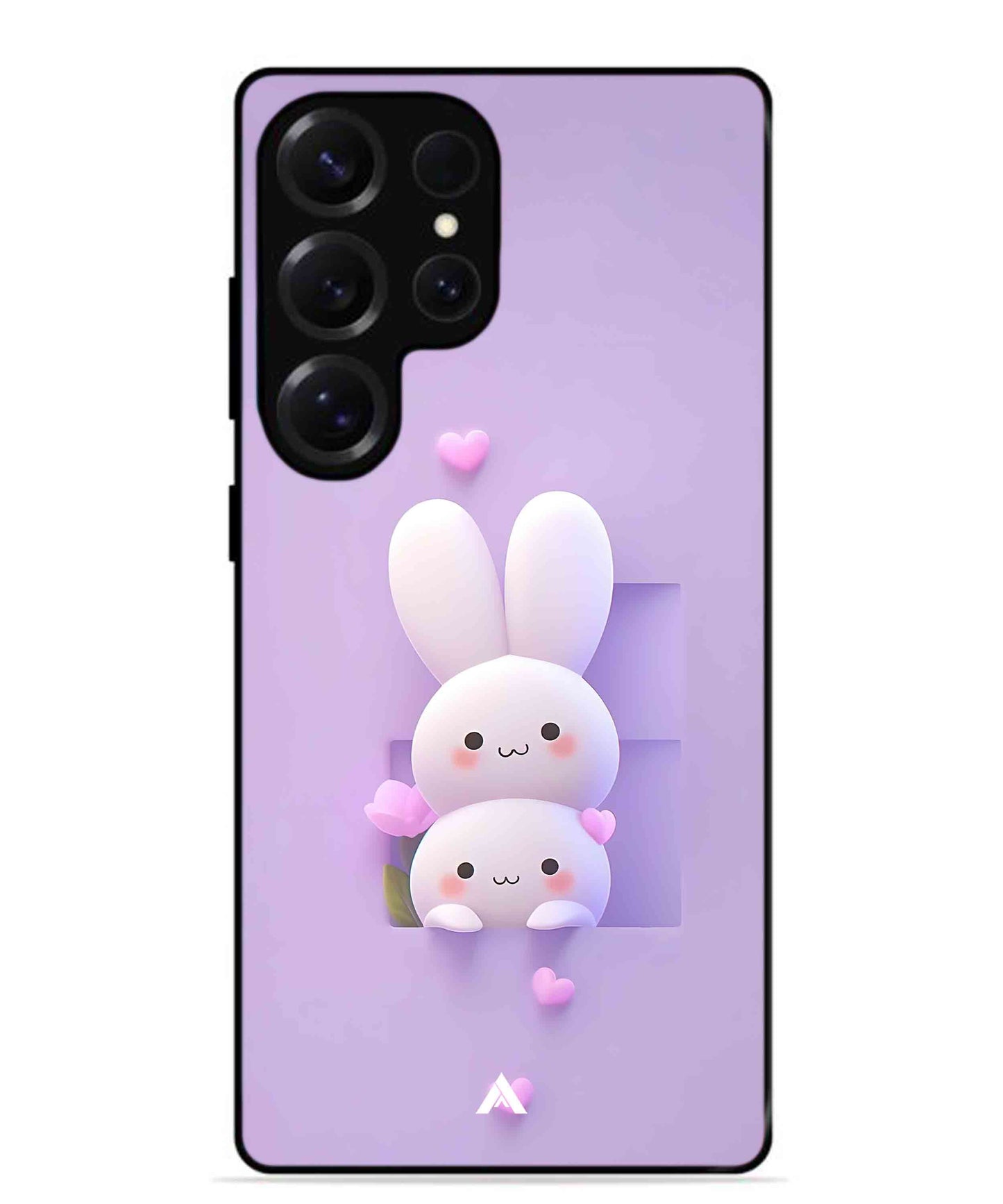 Purple Bunnies Metal Back Cover Phone Case for Samsung Galaxy S25 Ultra