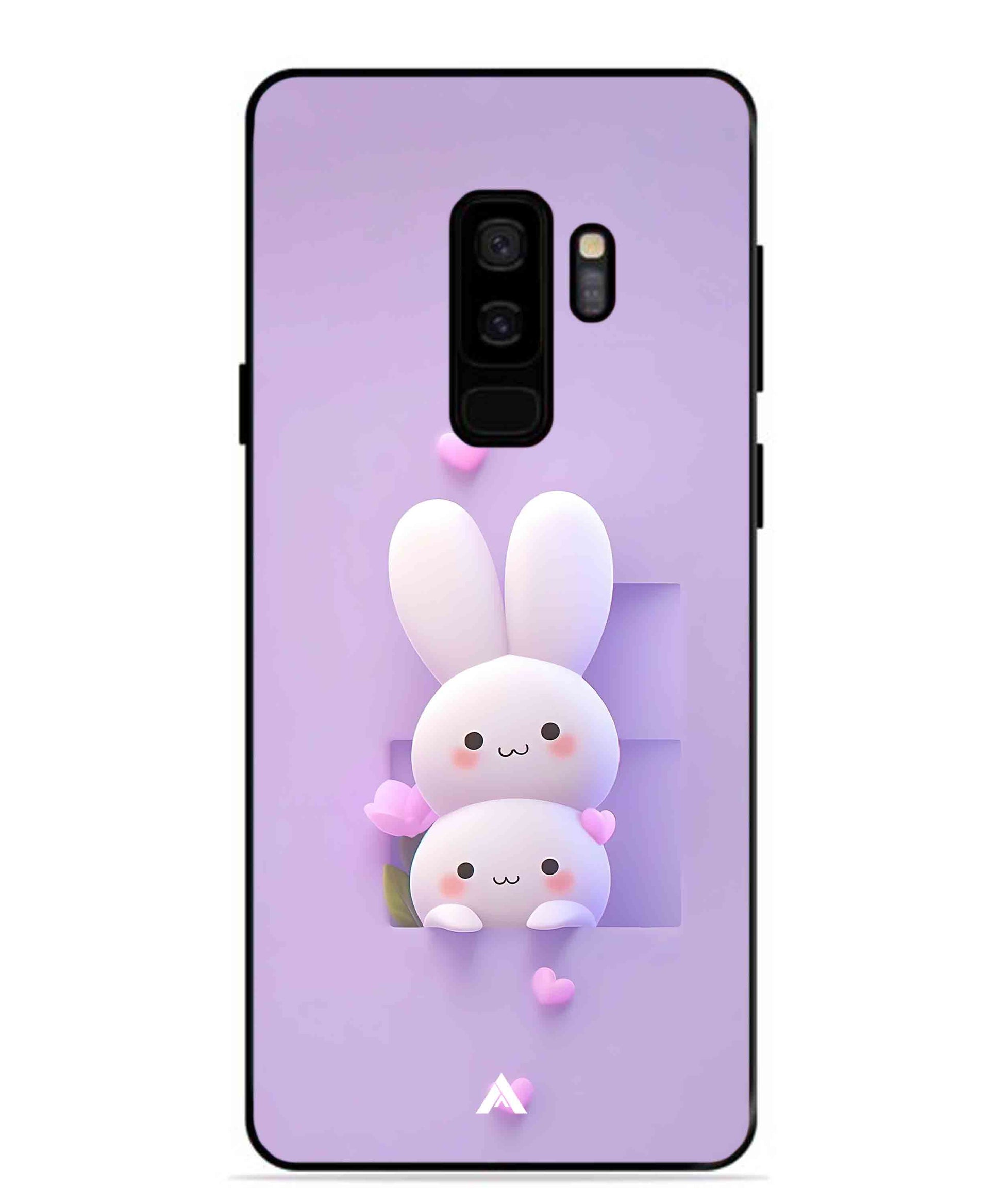 Purple Bunnies Metal Back Cover Phone Case for Samsung Galaxy S9 Plus