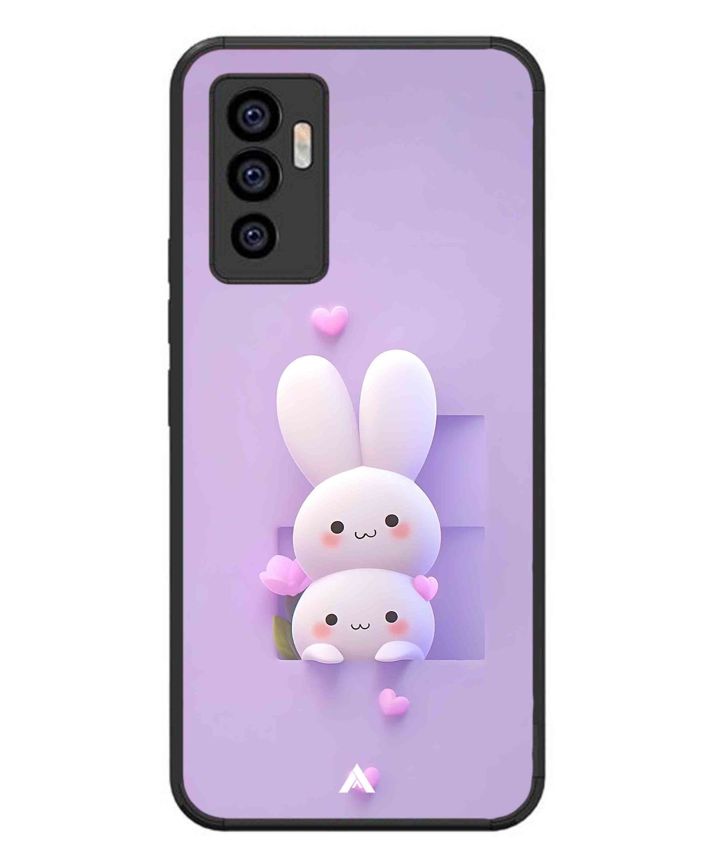 Purple Bunnies Metal Back Cover Phone Case for Vivo T1