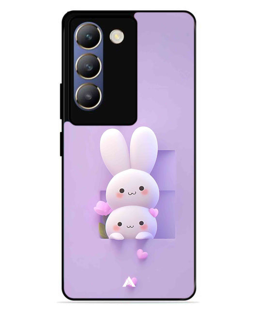 Purple Bunnies Metal Back Cover Phone Case for Vivo T3
