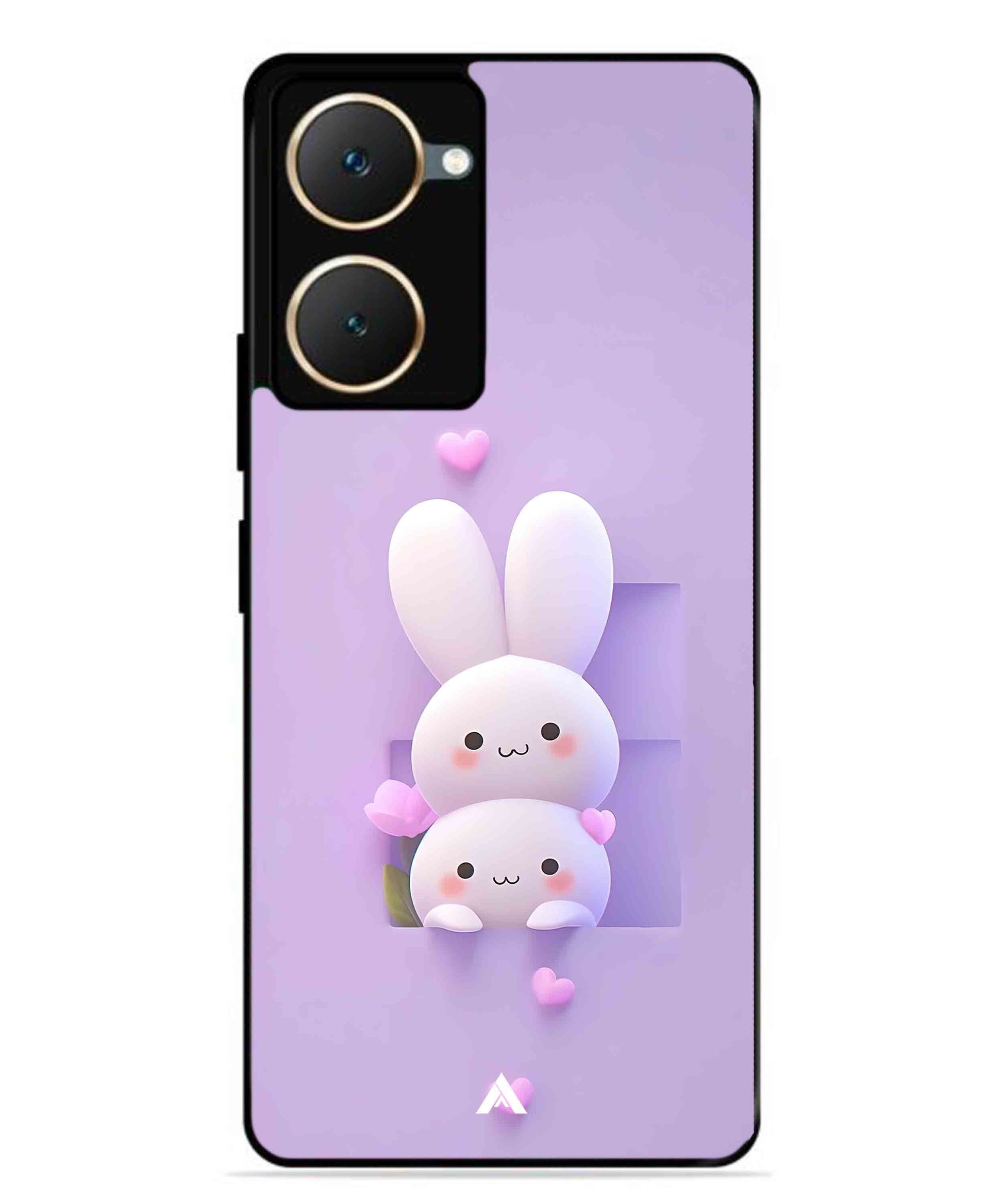 Purple Bunnies Metal Back Cover Phone Case for Vivo T3 Lite