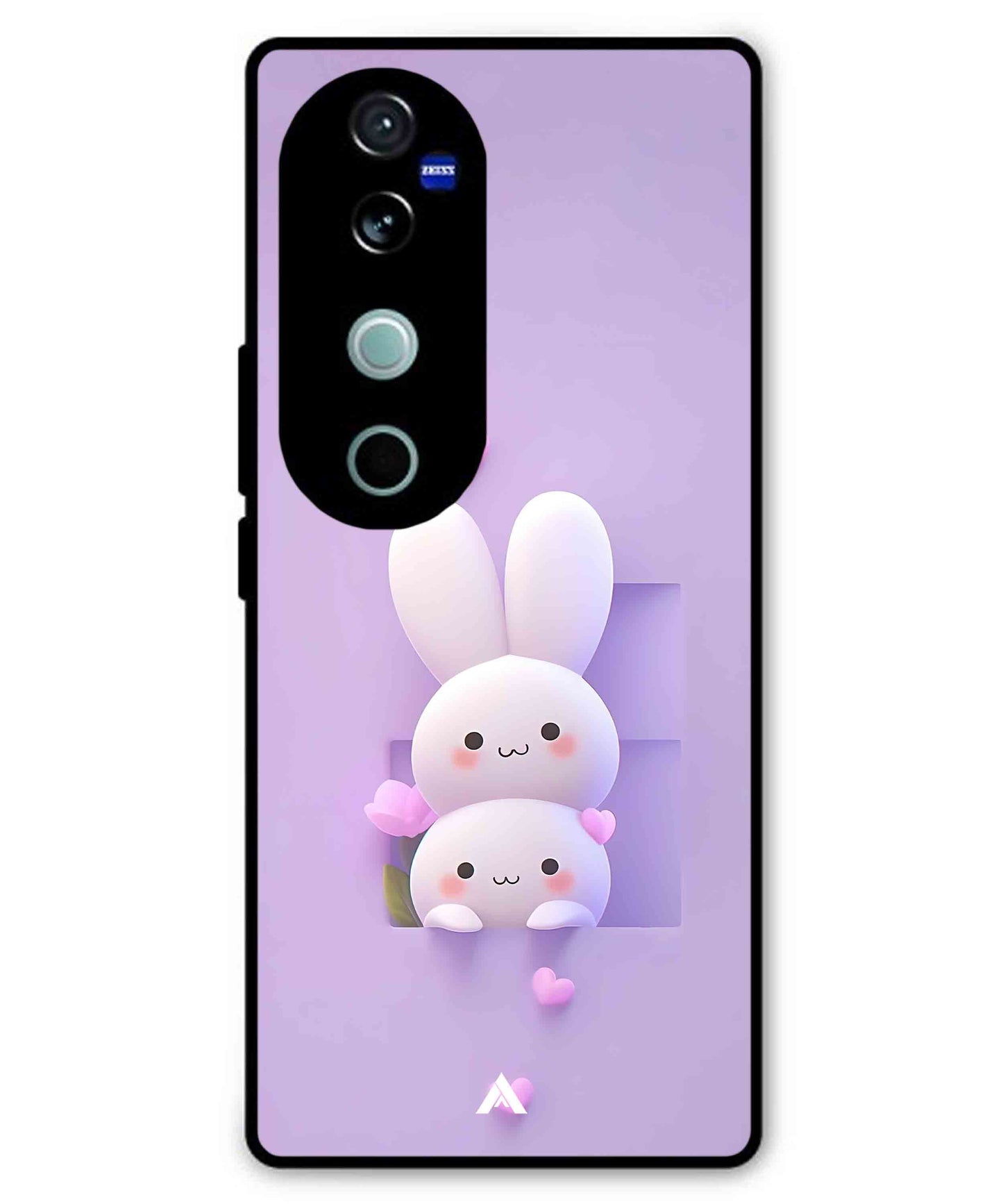 Purple Bunnies Metal Back Cover Phone Case for Vivo T3 Ultra