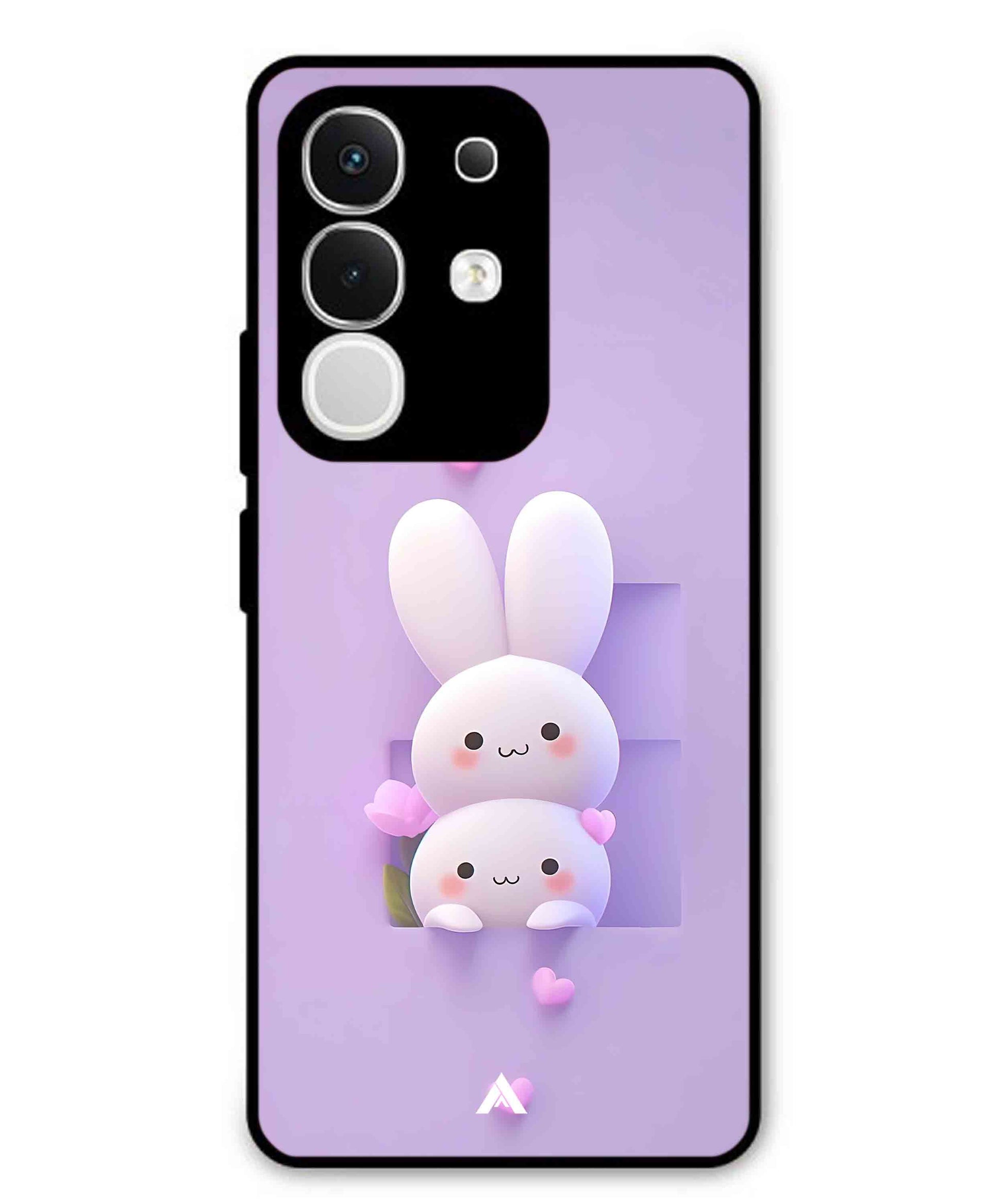 Purple Bunnies Metal Back Cover Phone Case for Vivo T4X
