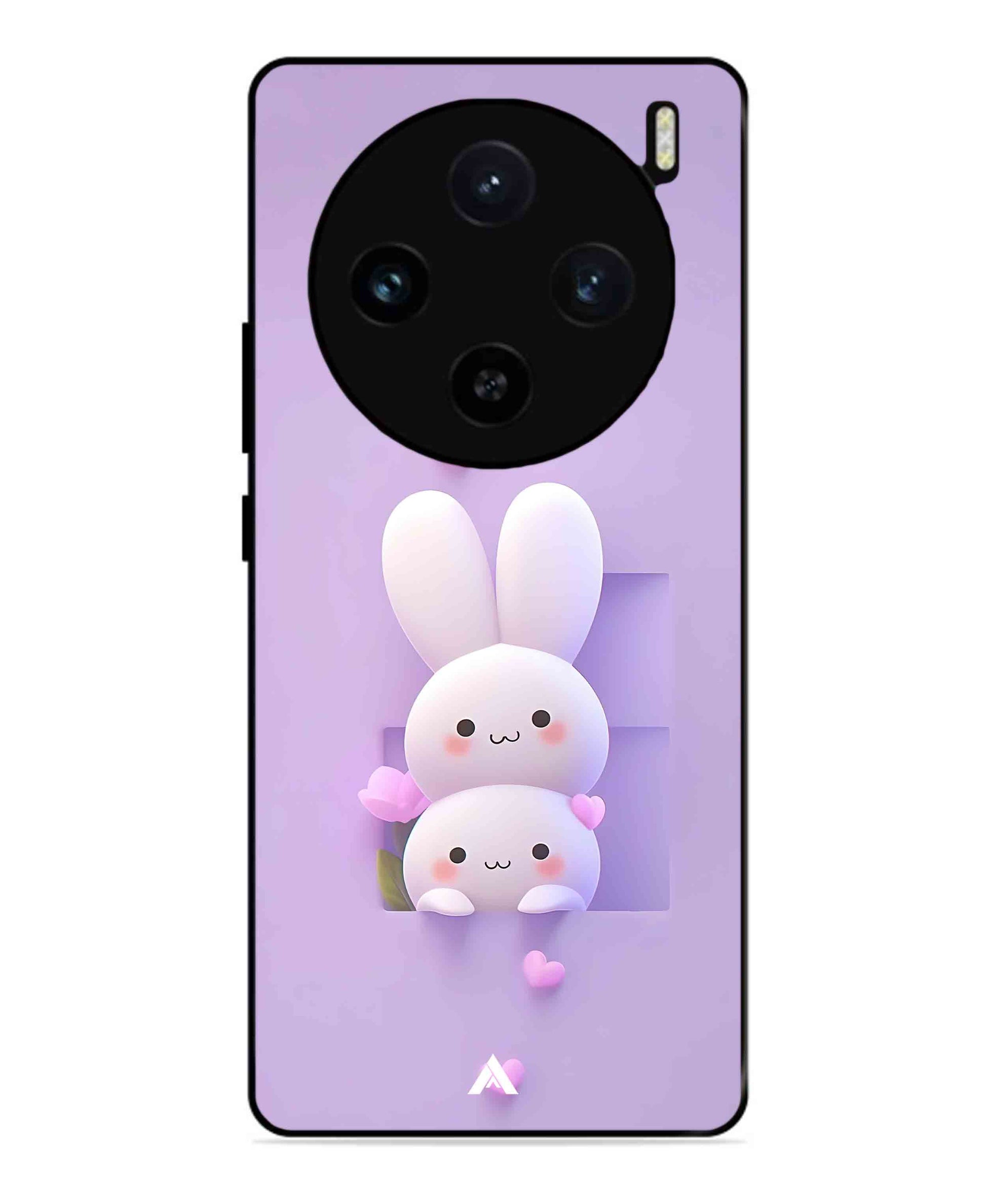 Purple Bunnies Metal Back Cover Phone Case for Vivo X100 Pro