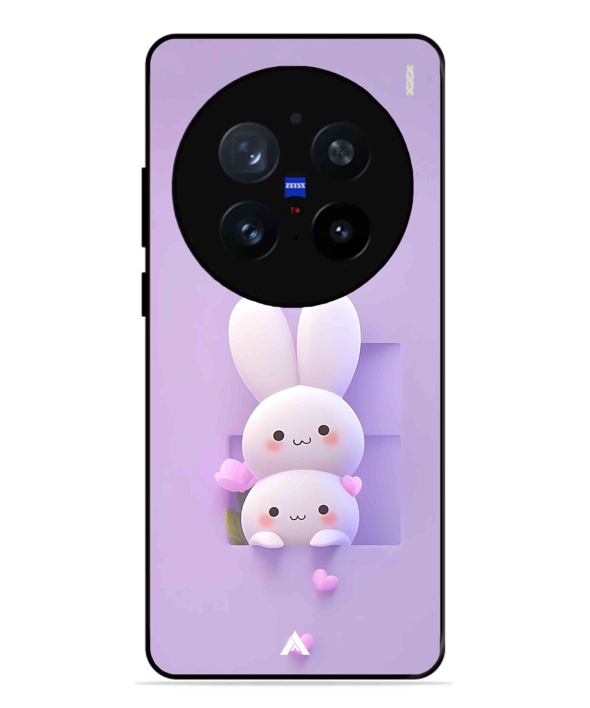 Purple Bunnies Metal Back Cover Phone Case for Vivo X200 Pro