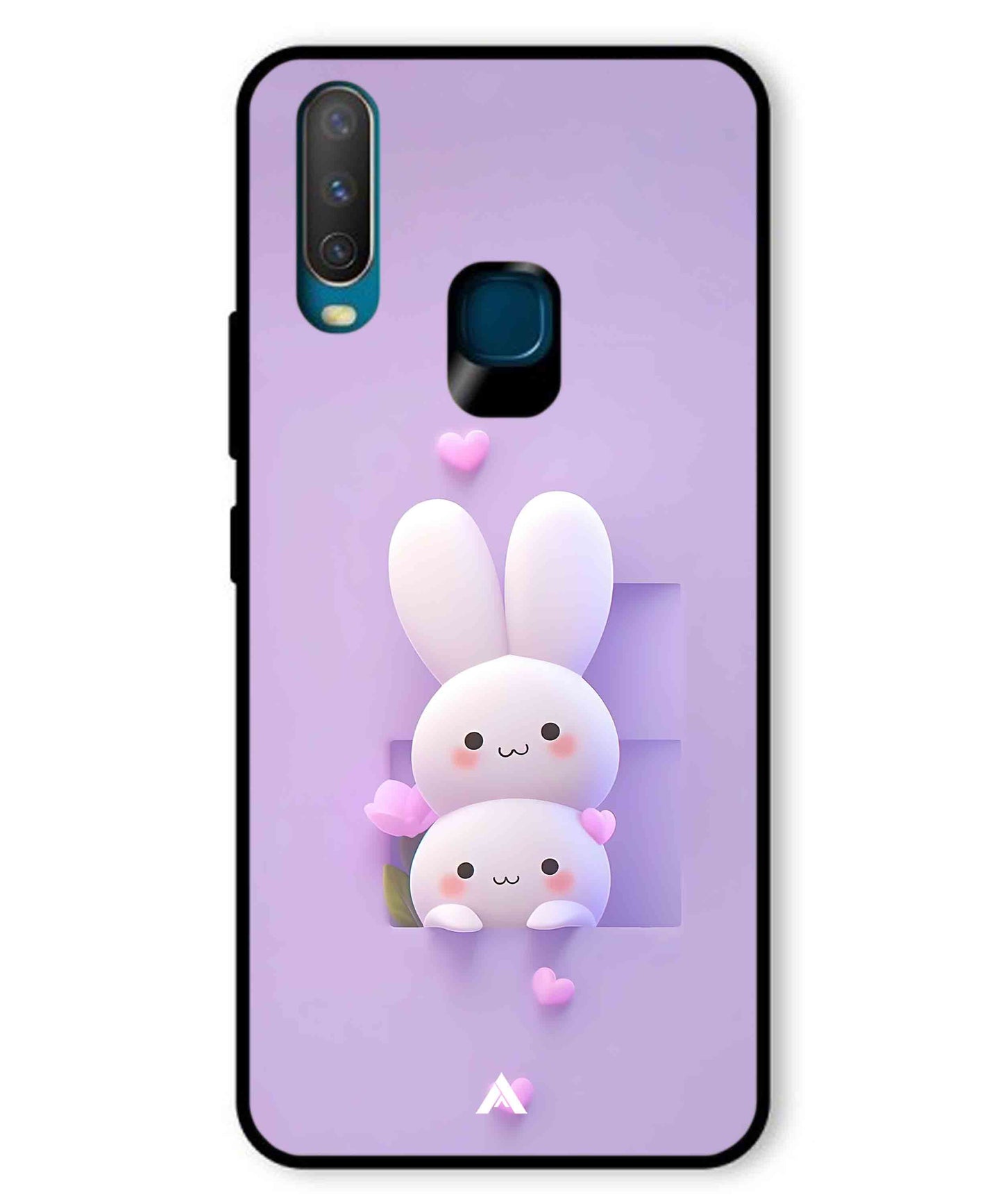 Purple Bunnies Metal Back Cover Phone Case for Vivo Y12