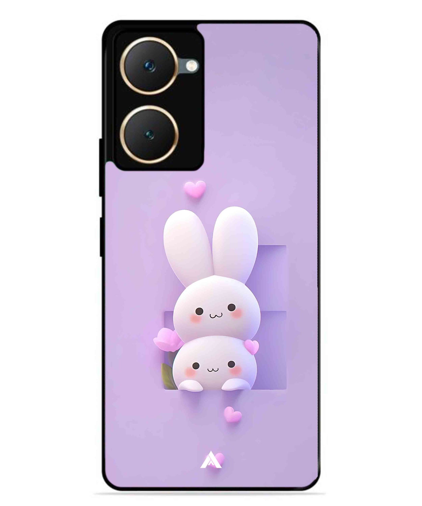 Purple Bunnies Metal Back Cover Phone Case for Vivo Y18e