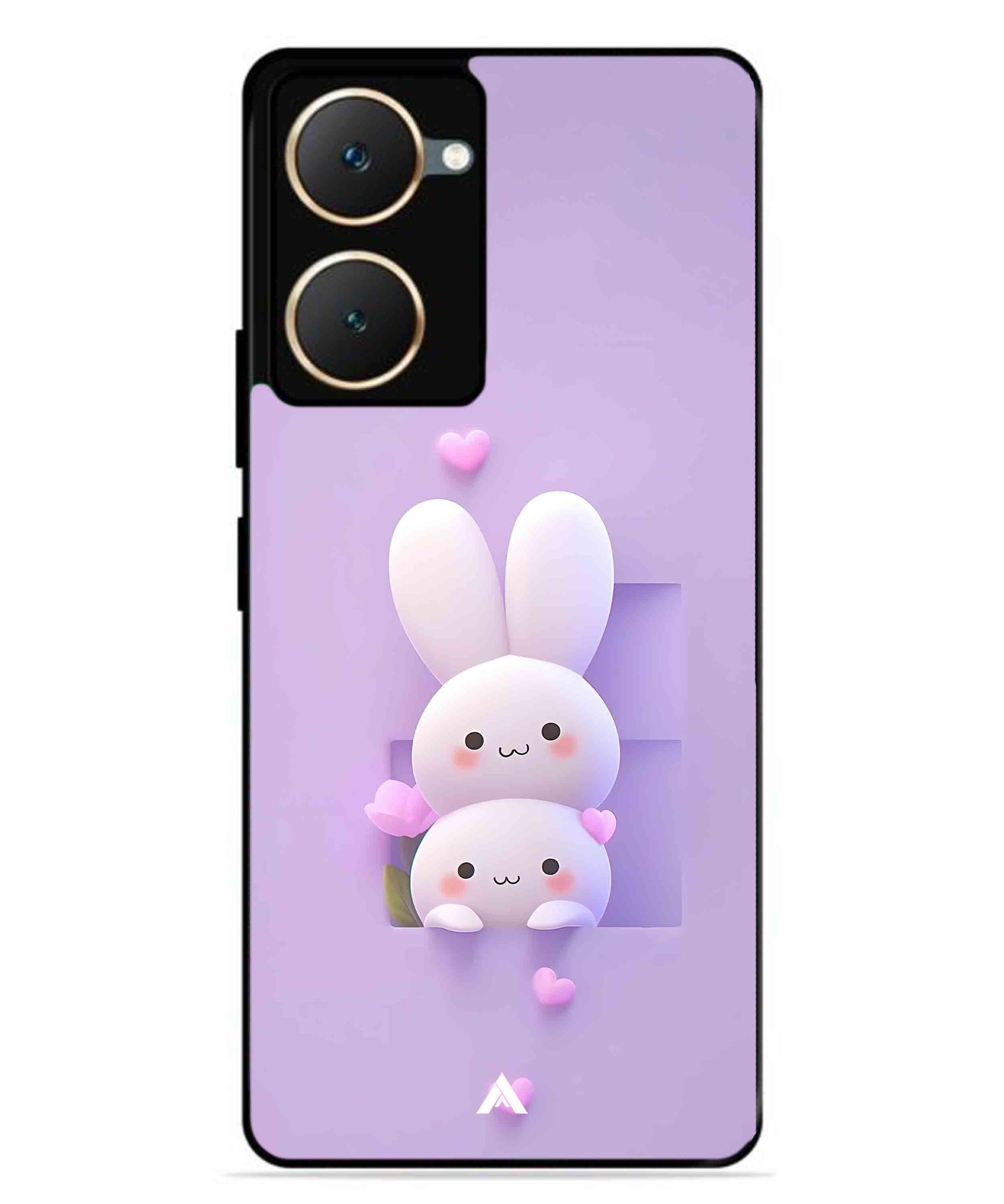Purple Bunnies Metal Back Cover Phone Case for Vivo Y18e