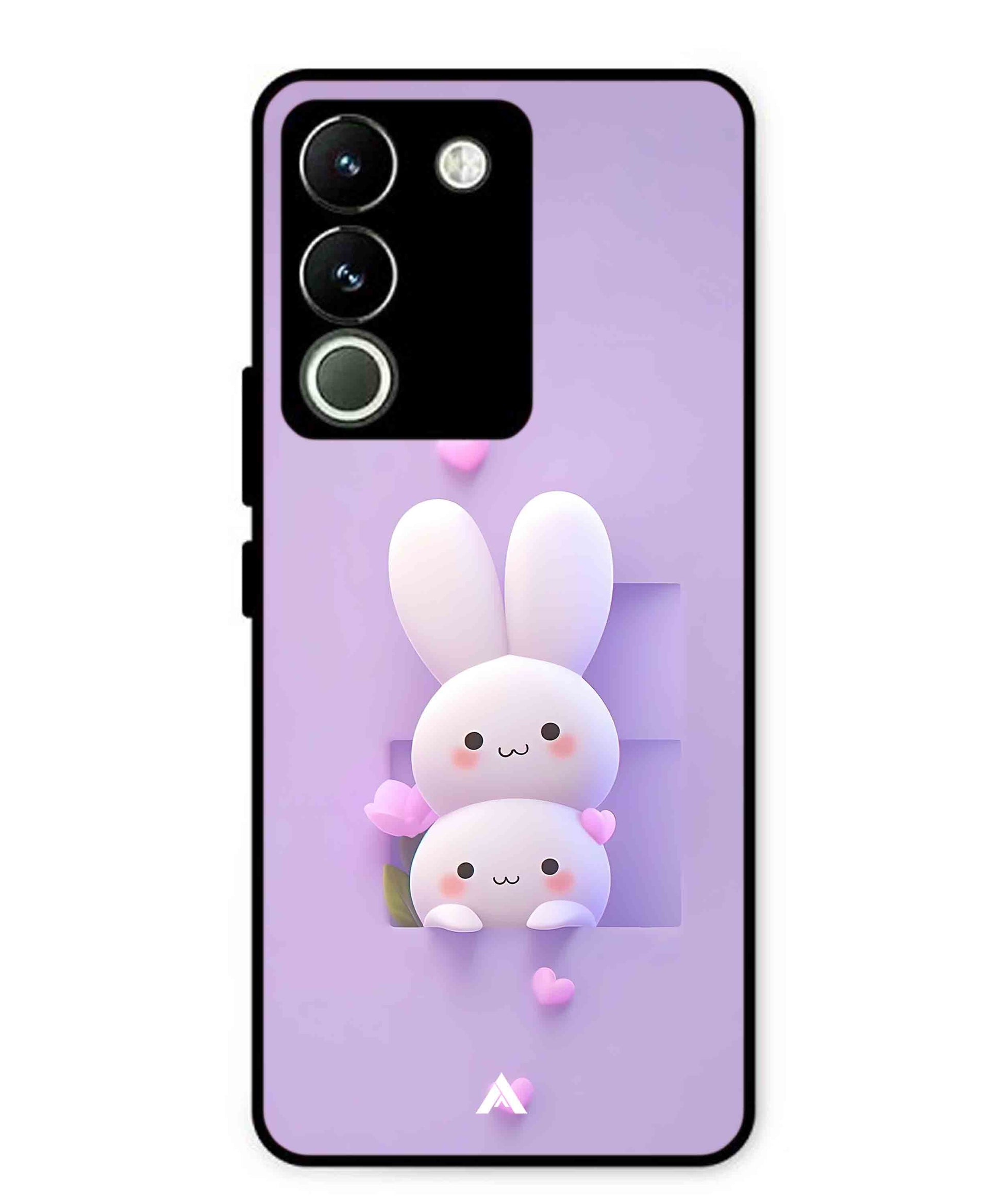Purple Bunnies Metal Back Cover Phone Case for Vivo Y200