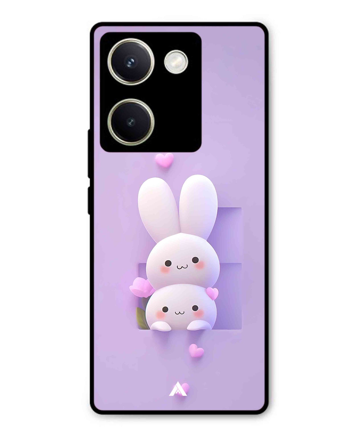 Purple Bunnies Metal Back Cover Phone Case for Vivo Y200 Pro