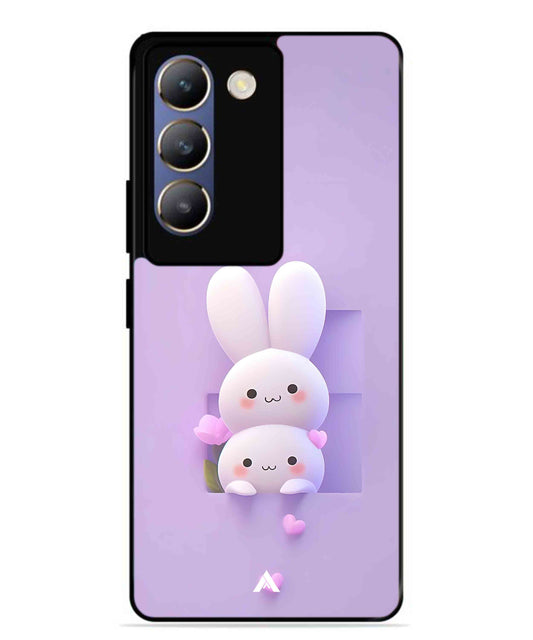 Purple Bunnies Metal Back Cover Phone Case for Vivo Y200e