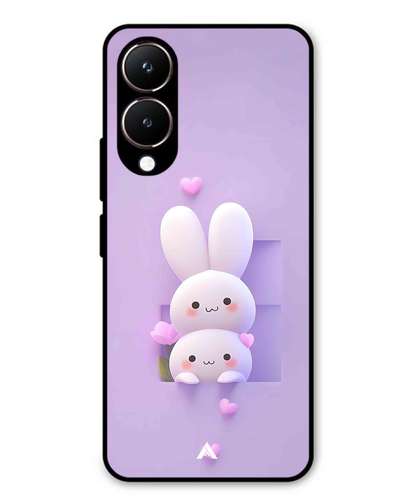 Purple Bunnies Metal Back Cover Phone Case for Vivo Y28