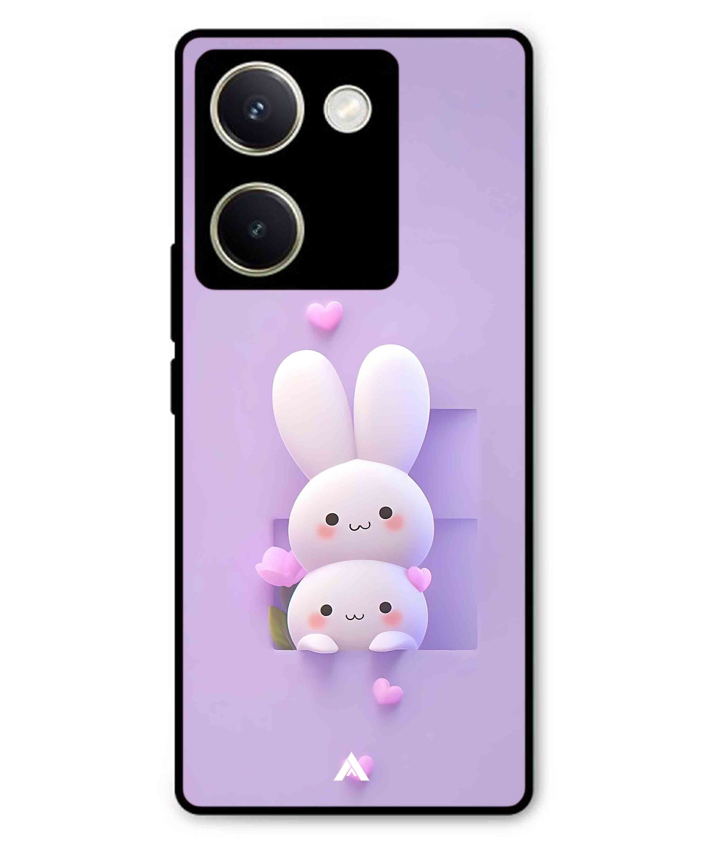 Purple Bunnies Metal Back Cover Phone Case for Vivo Y300 Plus