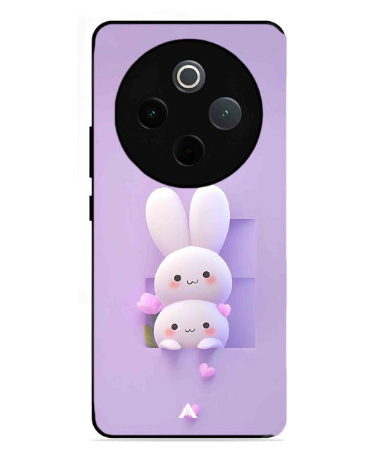 Purple Bunnies Metal Back Cover Phone Case for Vivo Y300 Pro