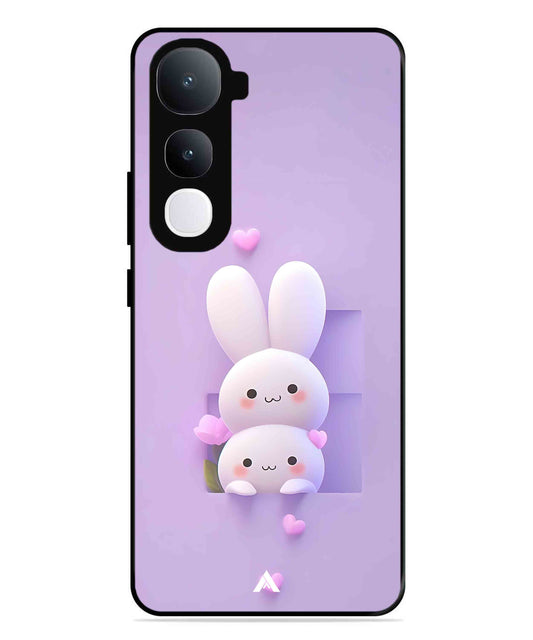 Purple Bunnies Metal Back Cover Phone Case for Vivo Y400