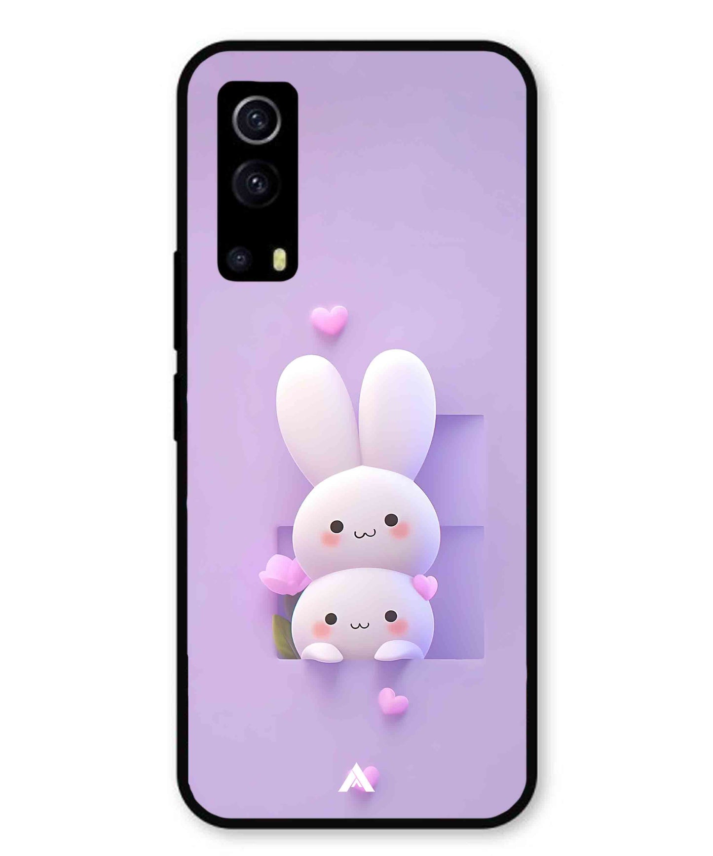 Purple Bunnies Metal Back Cover Phone Case for Vivo Y53s