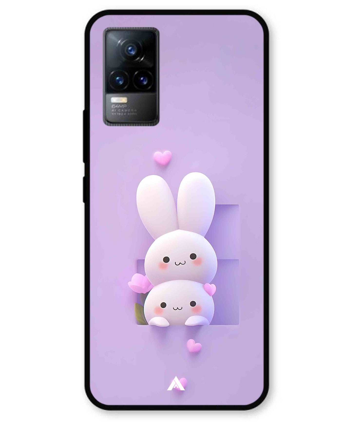 Purple Bunnies Metal Back Cover Phone Case for Vivo Y73