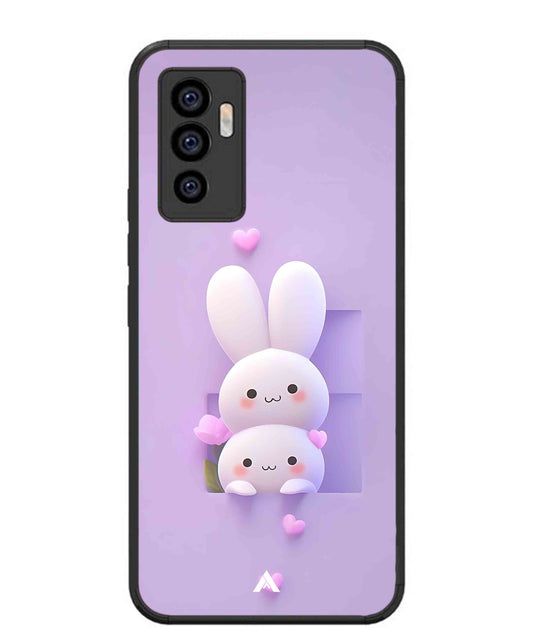 Purple Bunnies Metal Back Cover Phone Case for Vivo Y75 4G