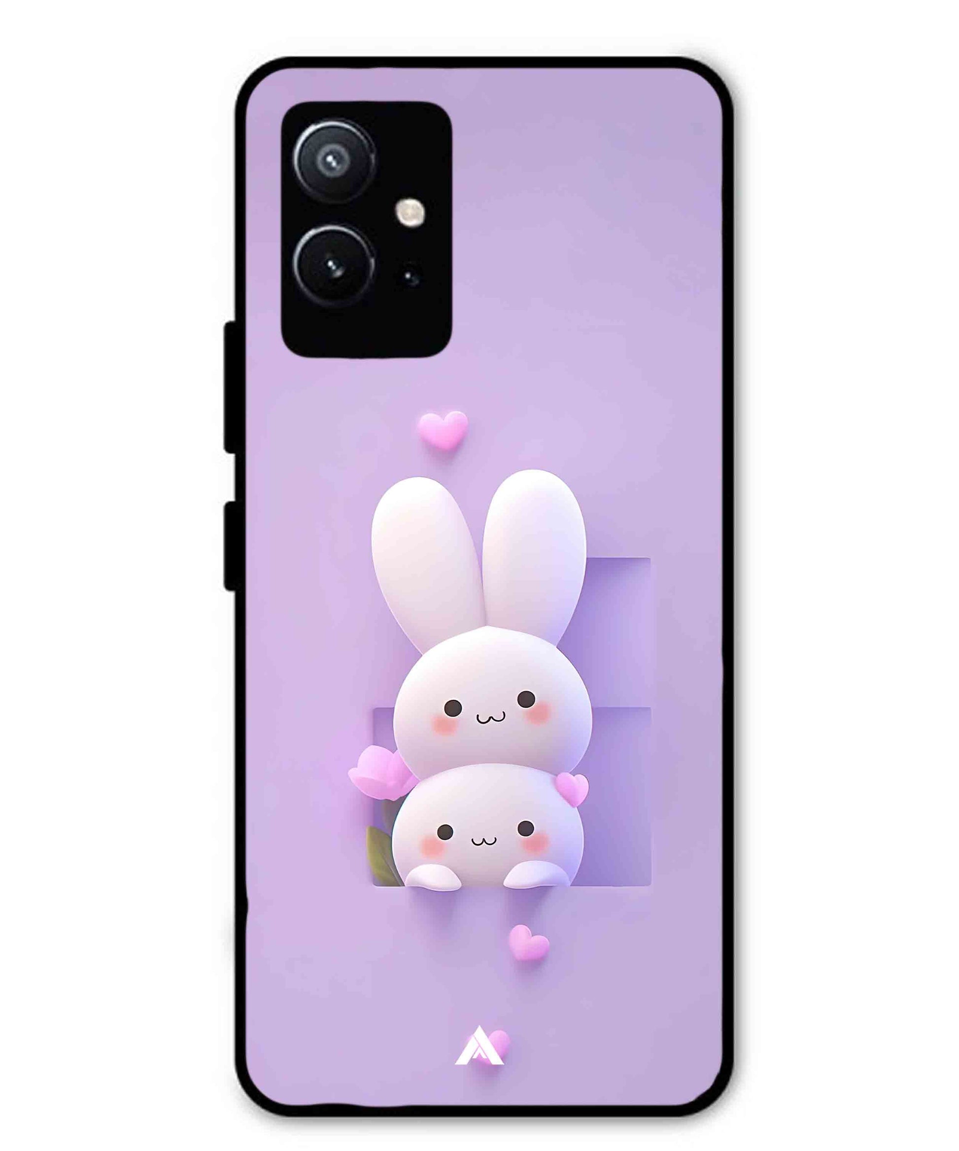 Purple Bunnies Metal Back Cover Phone Case for Vivo Y75 5G