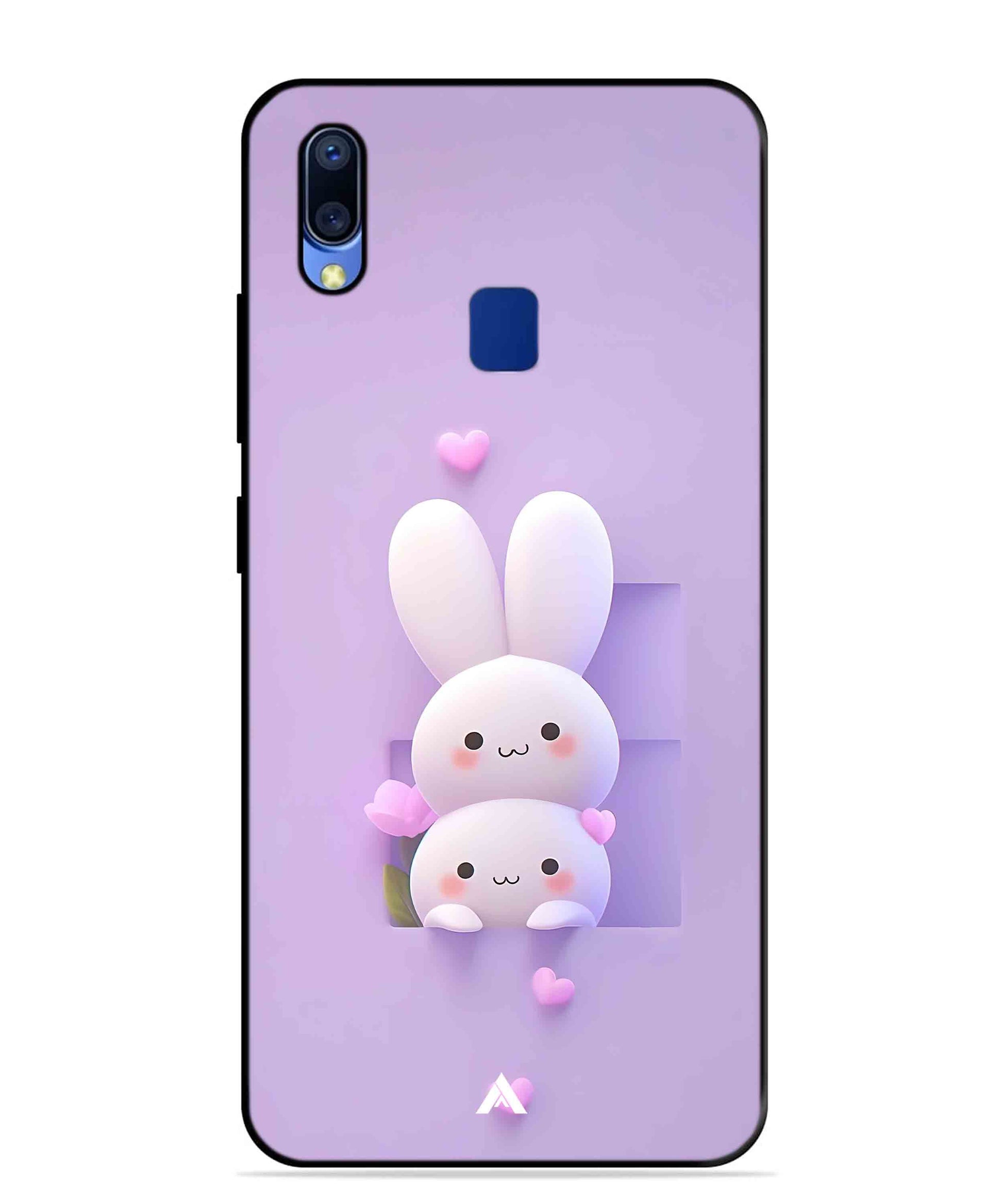 Purple Bunnies Metal Back Cover Phone Case for Vivo Y95