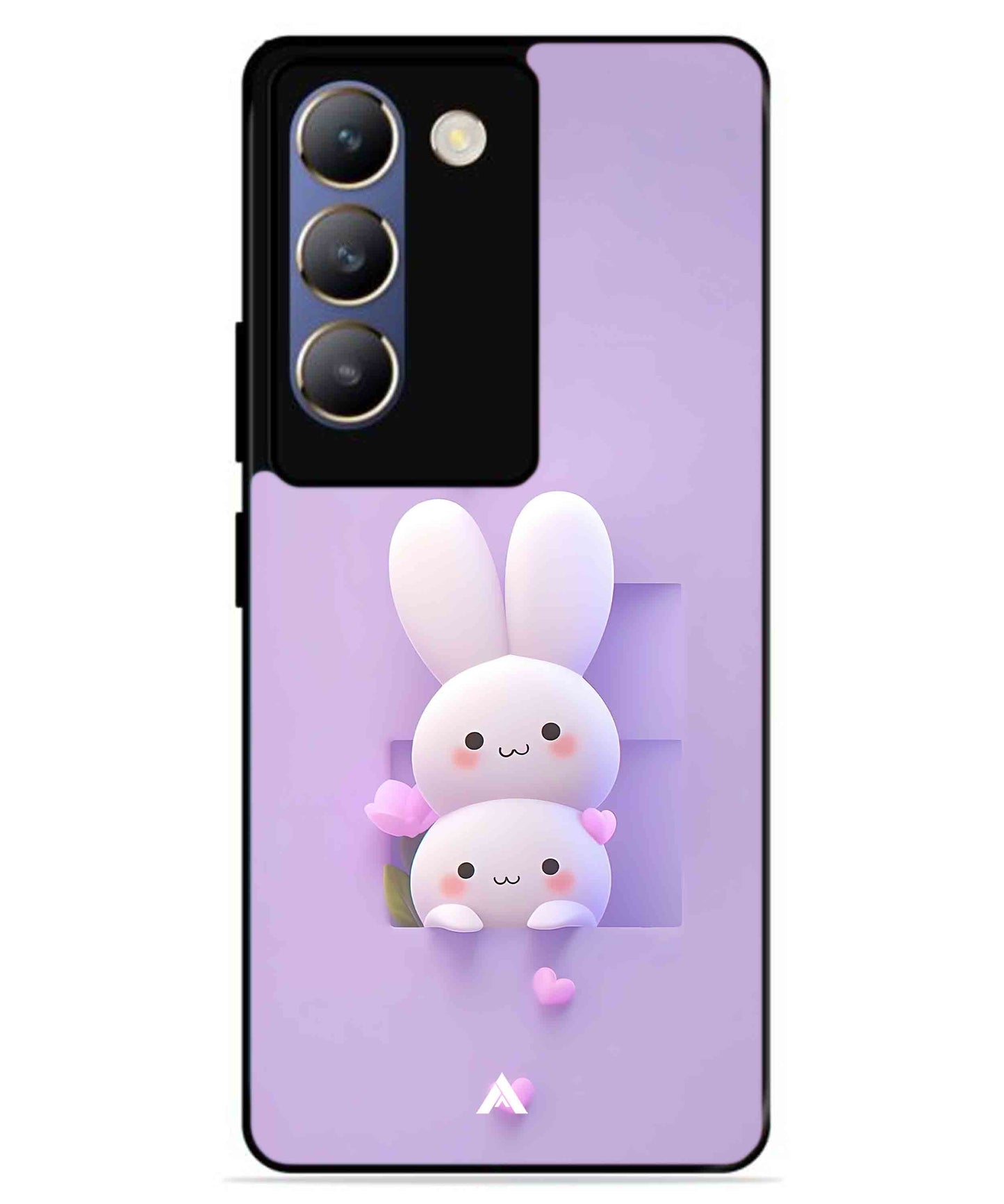 Purple Bunnies Metal Back Cover Phone Case for Vivo v30 Lite