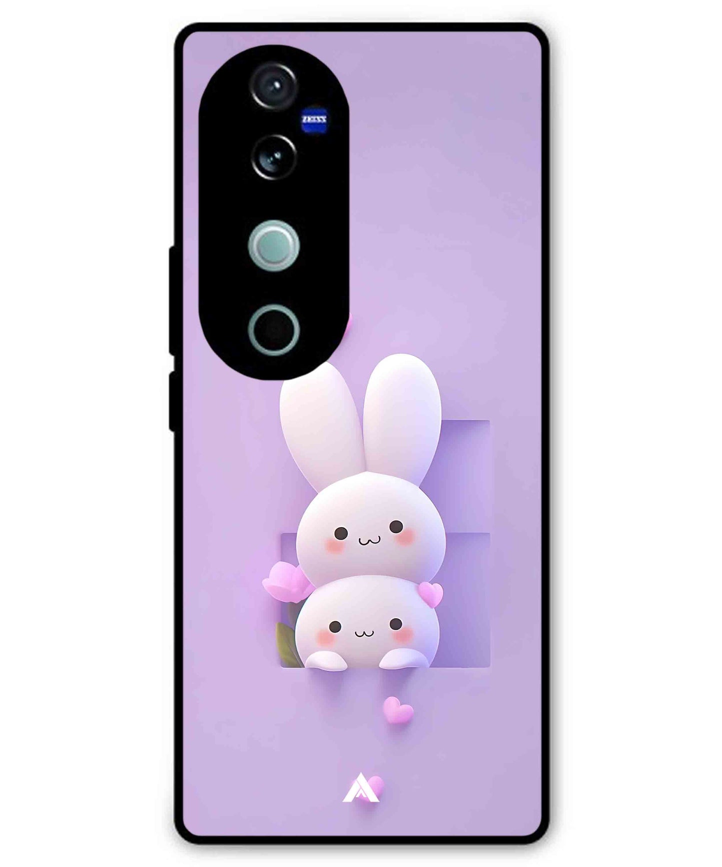 Purple Bunnies Metal Back Cover Phone Case for Vivo v40