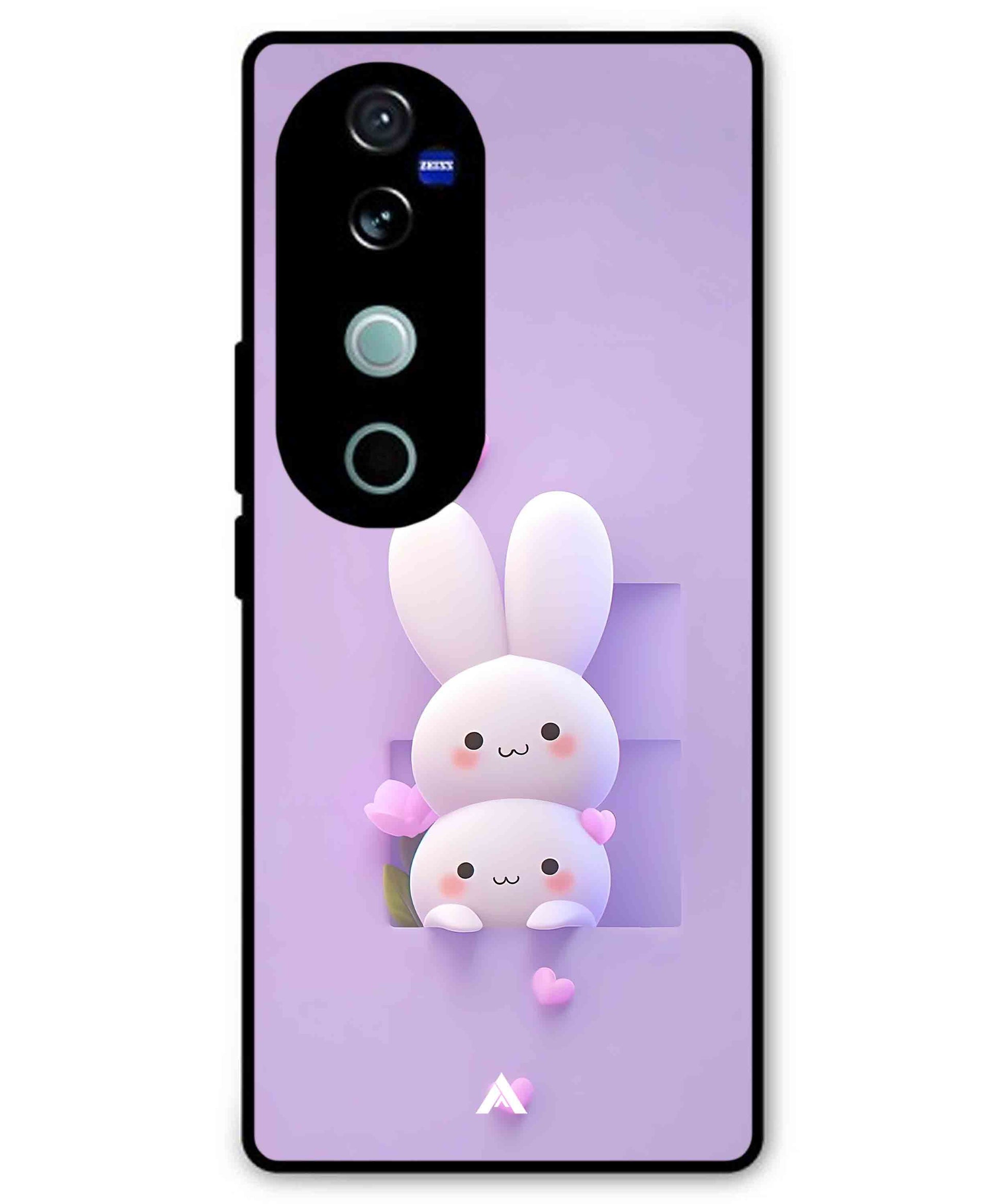 Purple Bunnies Metal Back Cover Phone Case for Vivo v40