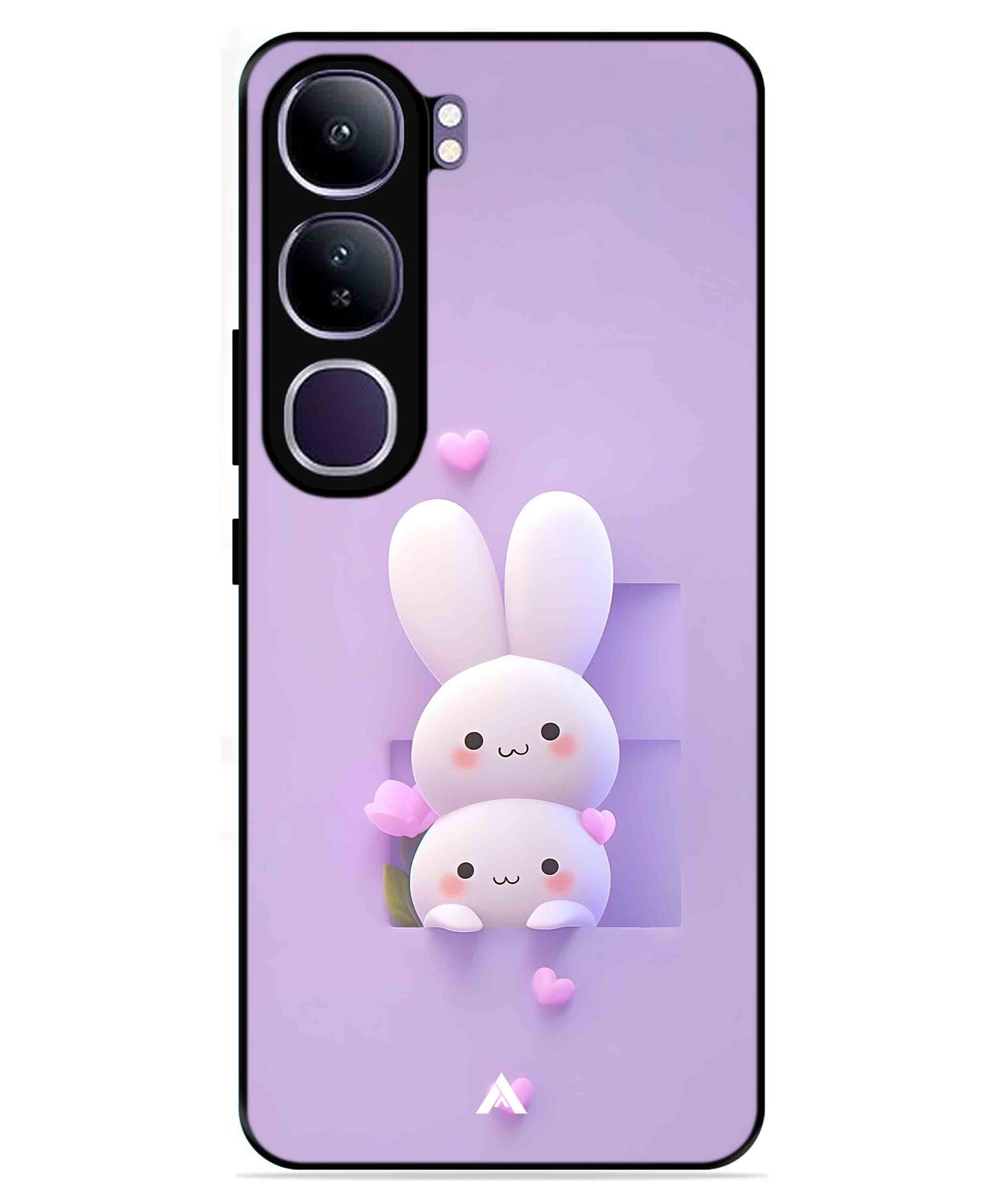Purple Bunnies Metal Back Cover Phone Case for Vivo v40 Lite