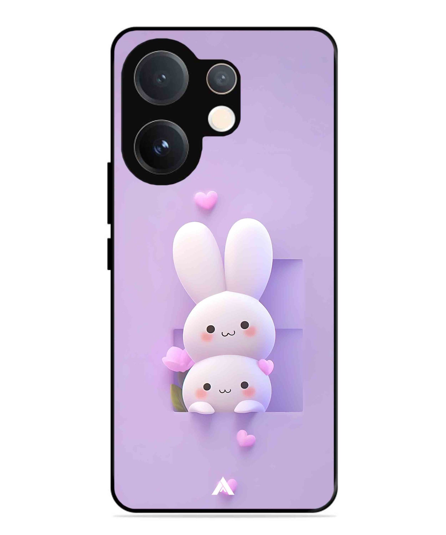Purple Bunnies Metal Back Cover Phone Case for Vivo v60