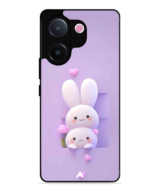 Purple Bunnies Metal Back Cover Phone Case for Vivo v60e