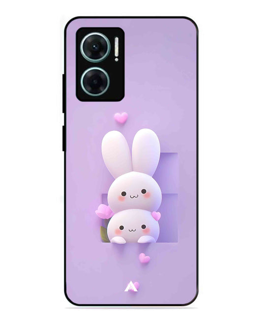 Purple Bunnies Metal Back Cover Phone Case for Xiaomi Redmi 11 Prime 5G
