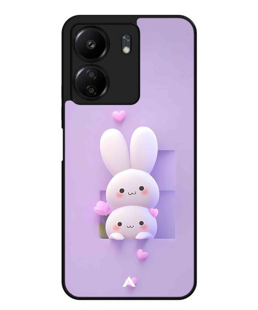 Purple Bunnies Metal Back Cover Phone Case for Xiaomi Redmi 13C 4G