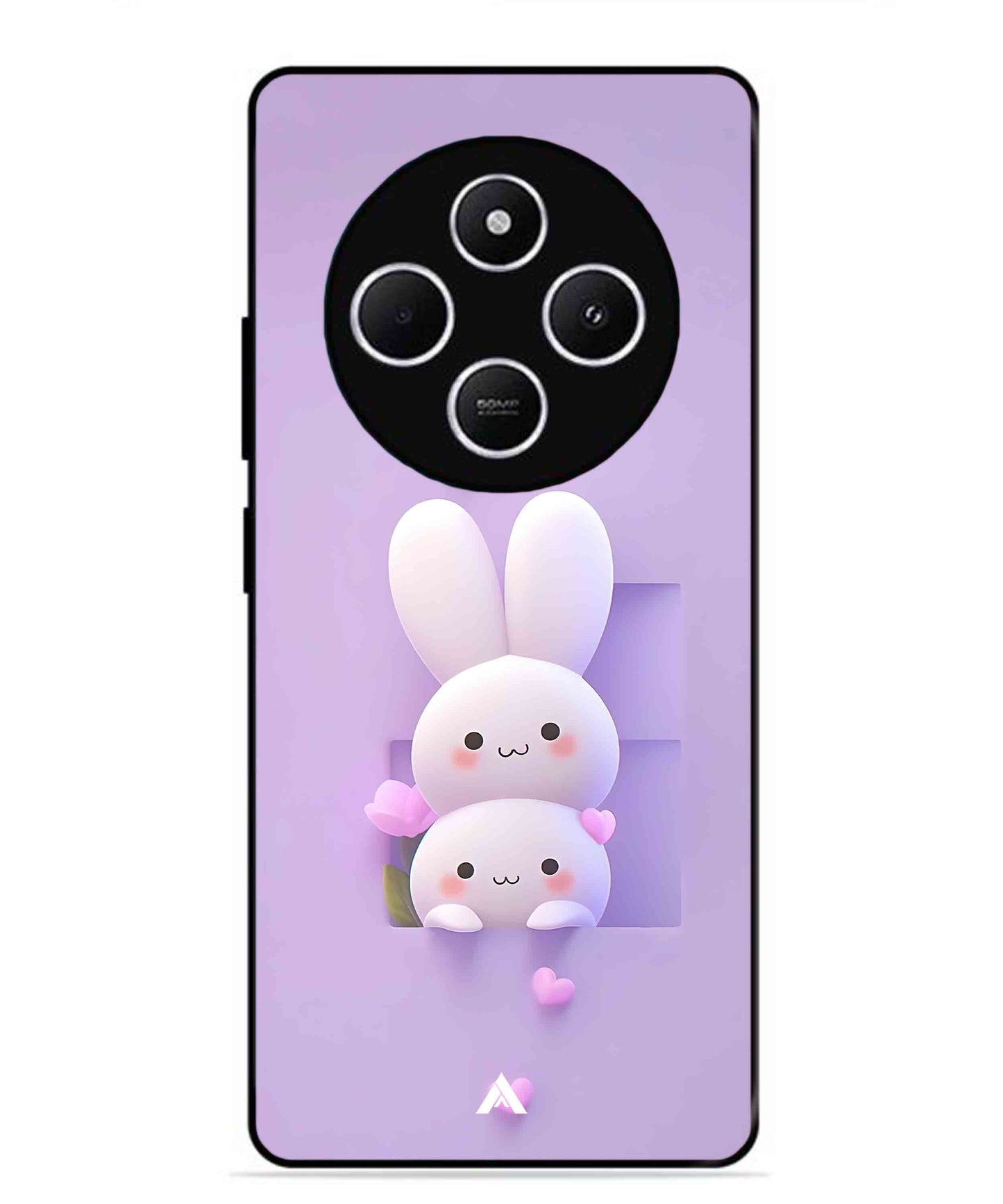 Purple Bunnies Metal Back Cover Phone Case for Xiaomi Redmi 14C