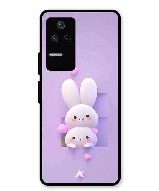 Purple Bunnies Metal Back Cover Phone Case for Xiaomi Redmi K40s