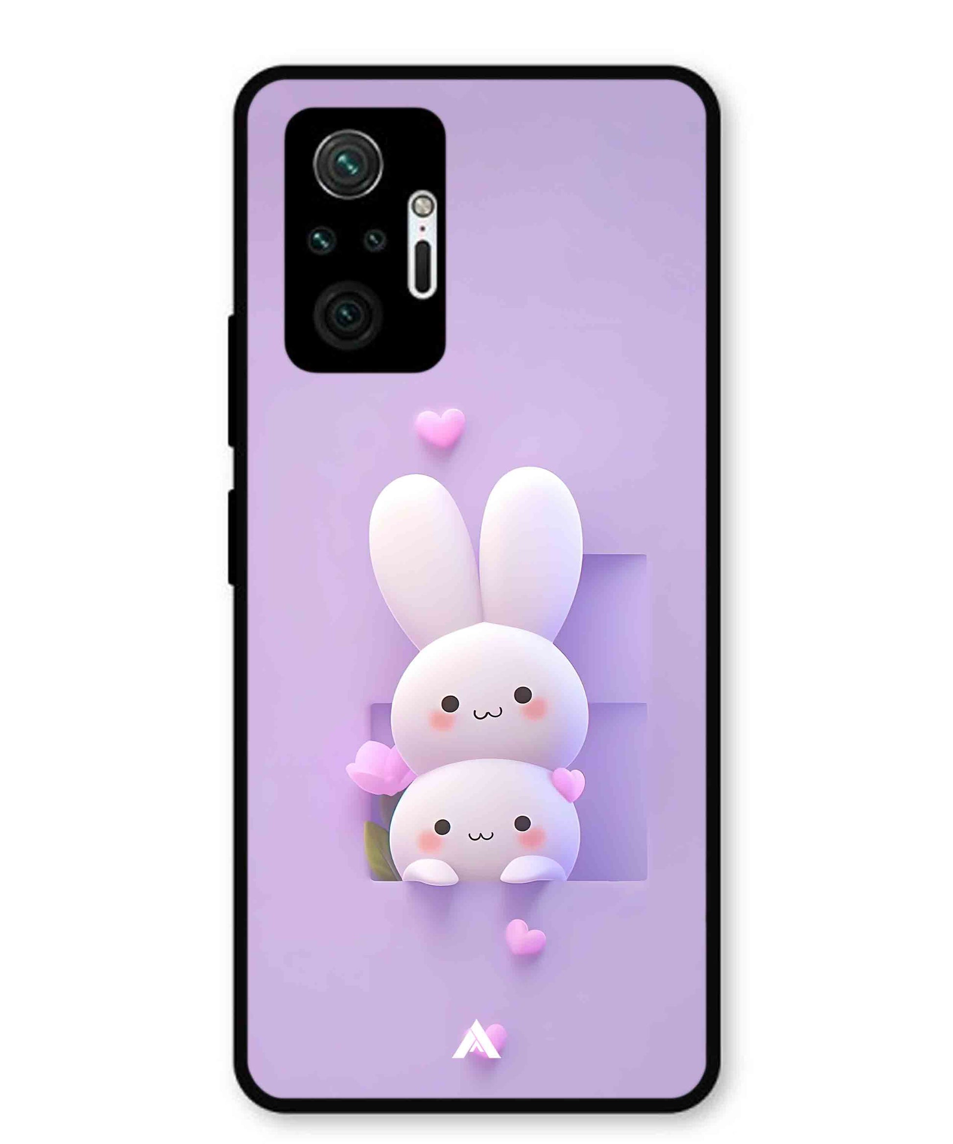 Purple Bunnies Metal Back Cover Phone Case for Xiaomi Redmi Note 10 Pro Plus