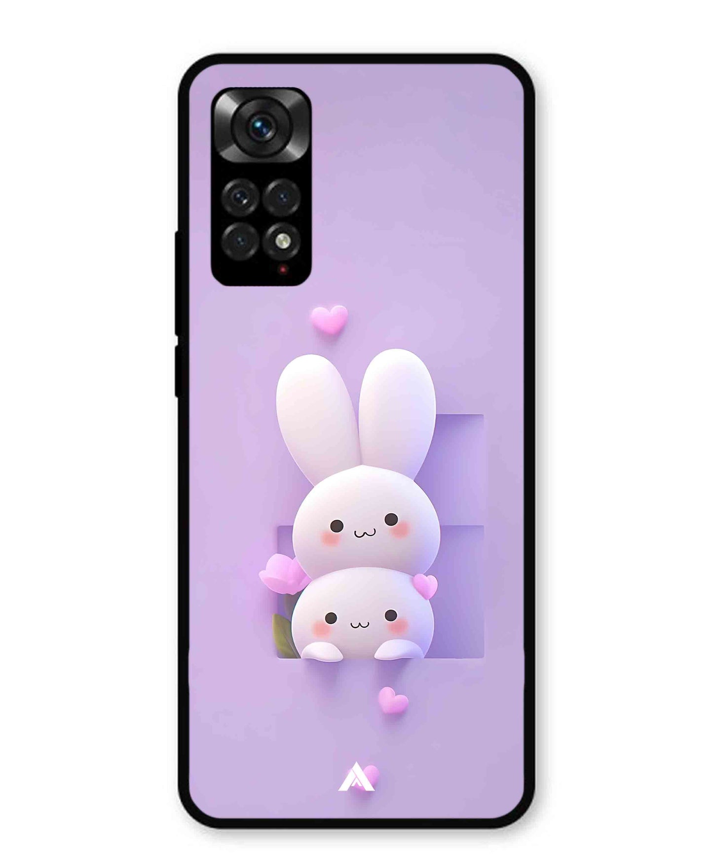 Purple Bunnies Metal Back Cover Phone Case for Xiaomi Redmi Note 11