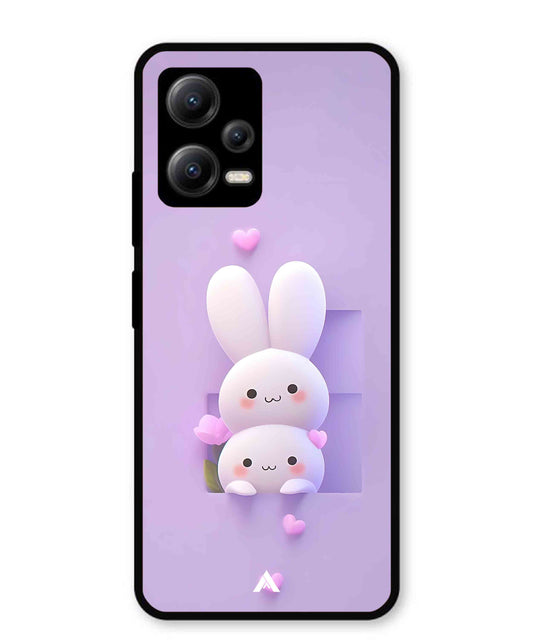 Purple Bunnies Metal Back Cover Phone Case for Xiaomi Redmi Note 12 5G
