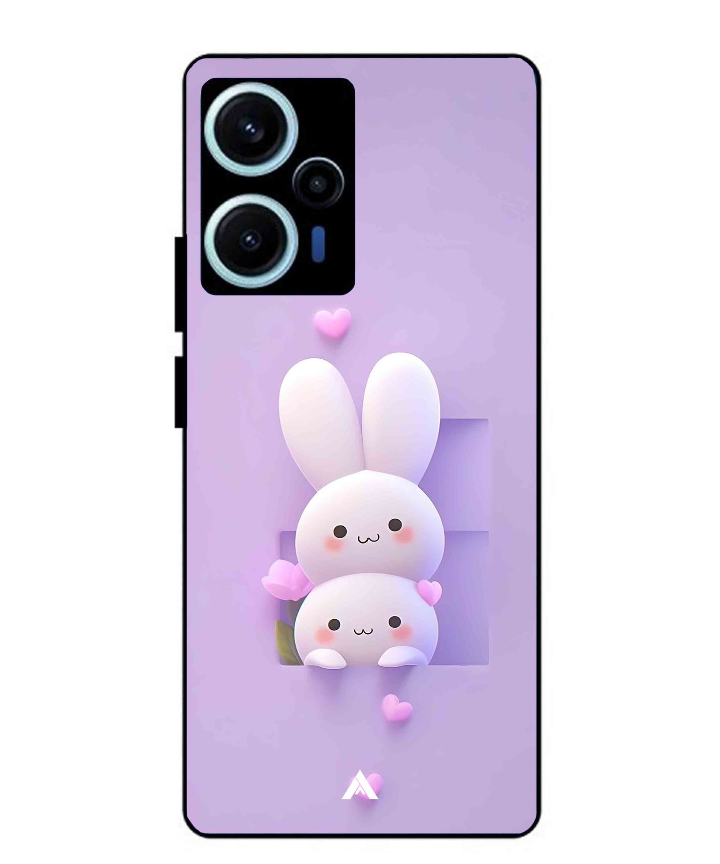 Purple Bunnies Metal Back Cover Phone Case for Xiaomi Redmi Note 12 Turbo